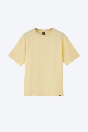 (A) Essential Crew Neck Tee - Light Yellow Cozy Layer PunctureResistantReinforcement