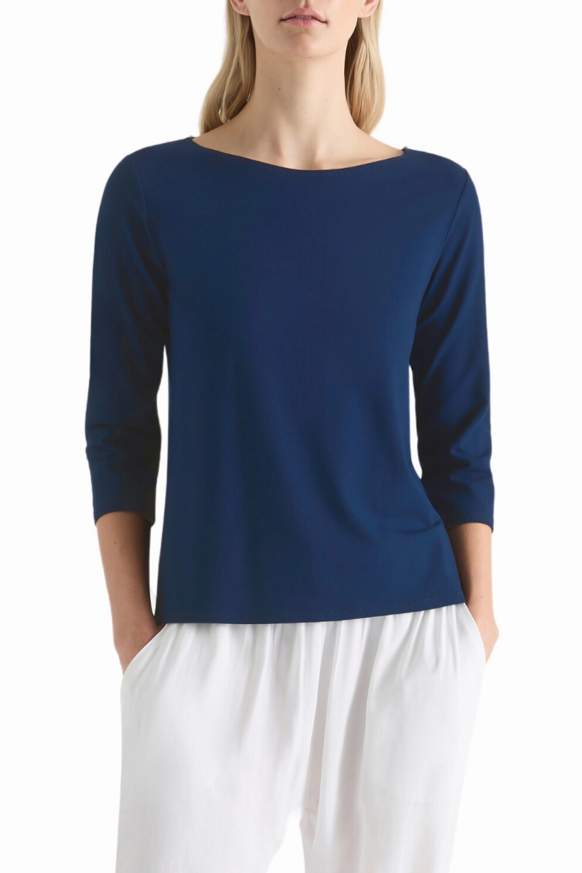 RELAXED BOAT NECK - F012630 Summer Casual Modern Wear