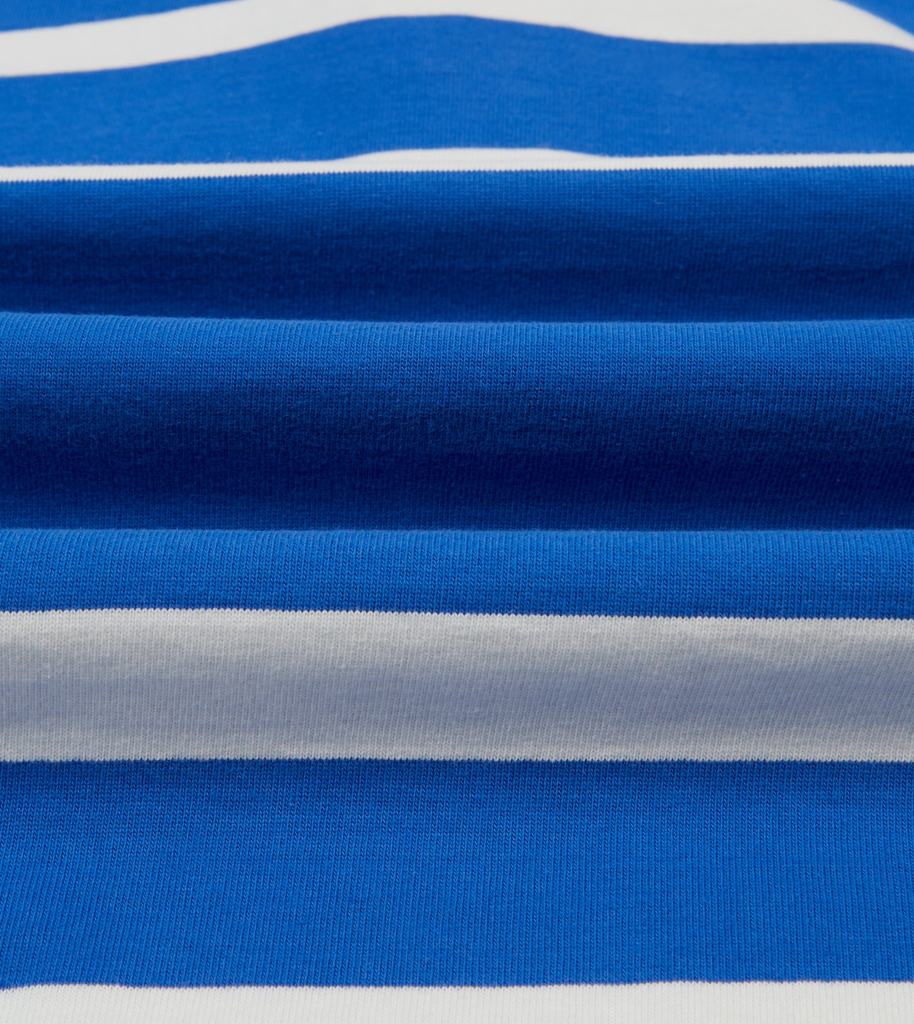 Summer Fashion Blue and White Dual Stripe Cotton Rugby Shirt