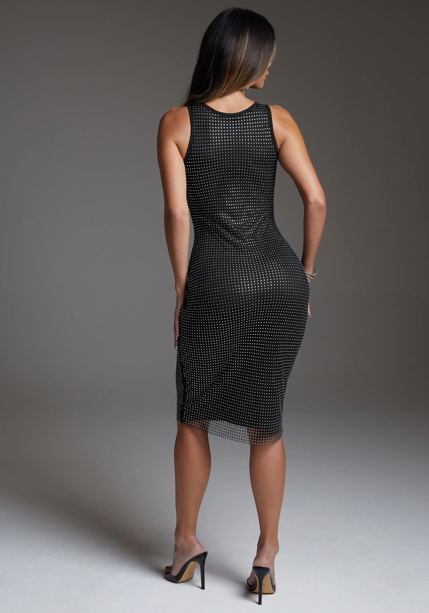 Diamante Crystal Mesh Tank Dress Mood Comfort