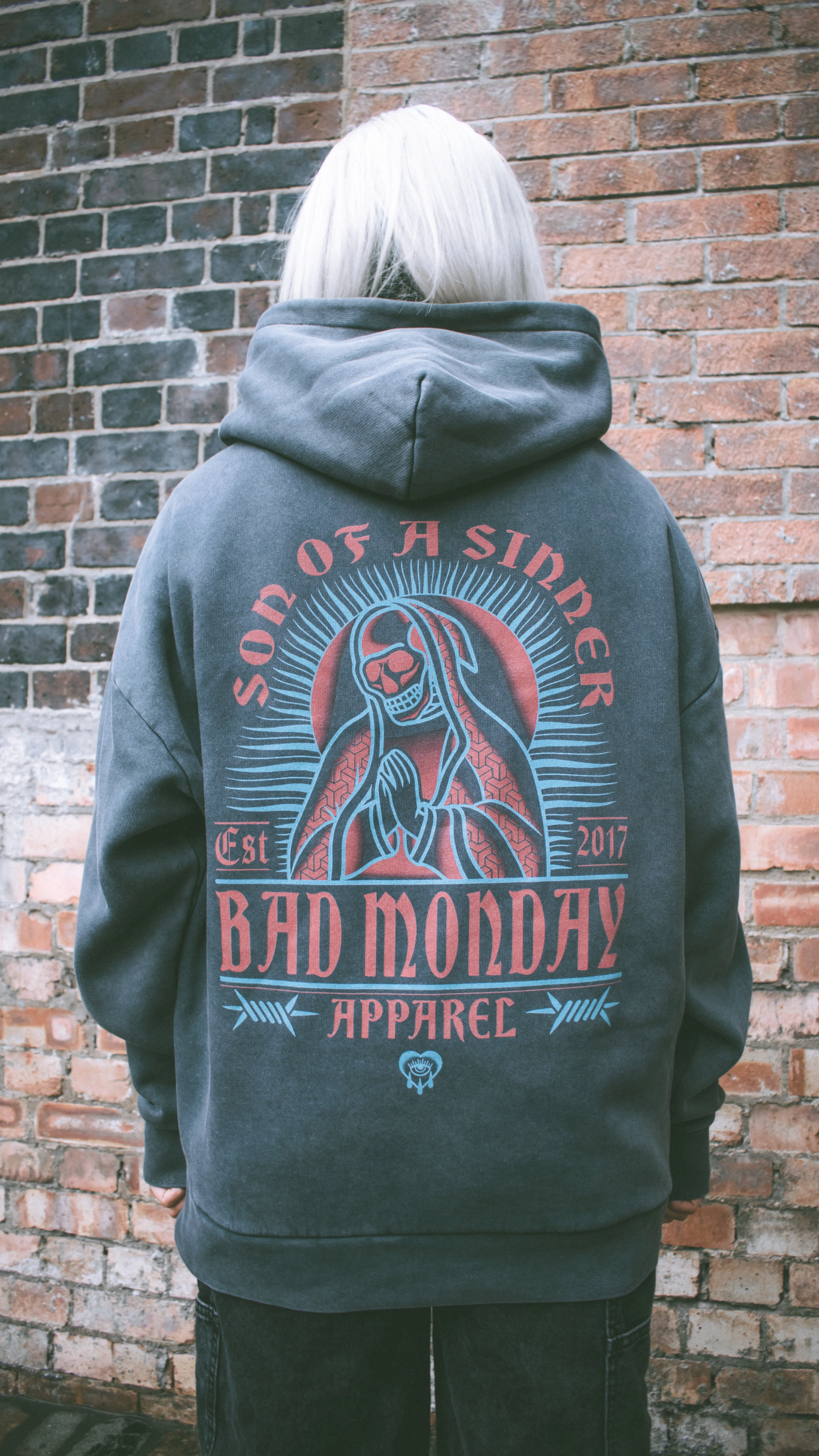 Casual Comfy Layer Neutral palette Oversized Son Of A Sinner Hoodie Vintage