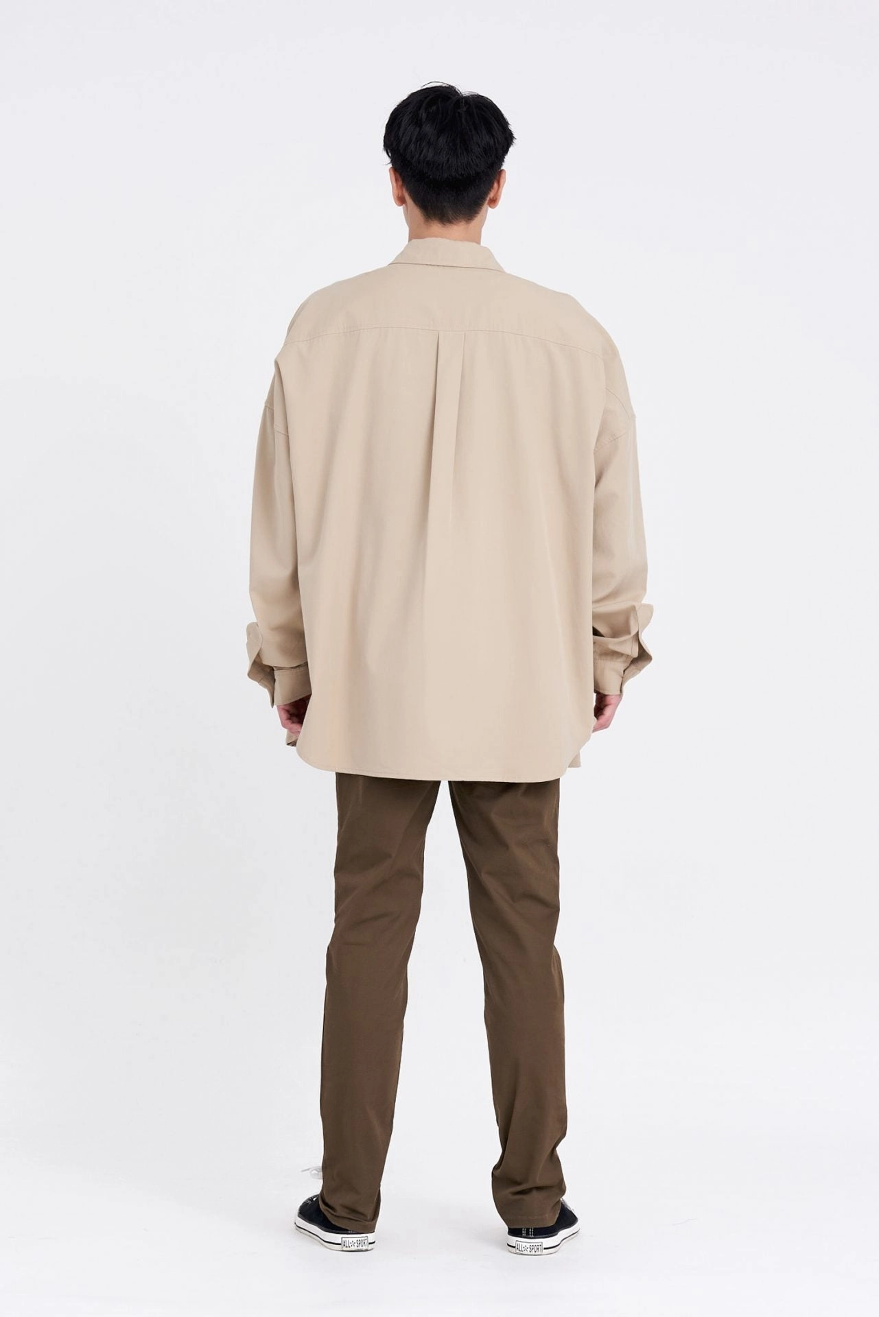 Oversized Long Sleeve Flap Pocket Shirt [AT] Unisex style easygoing look