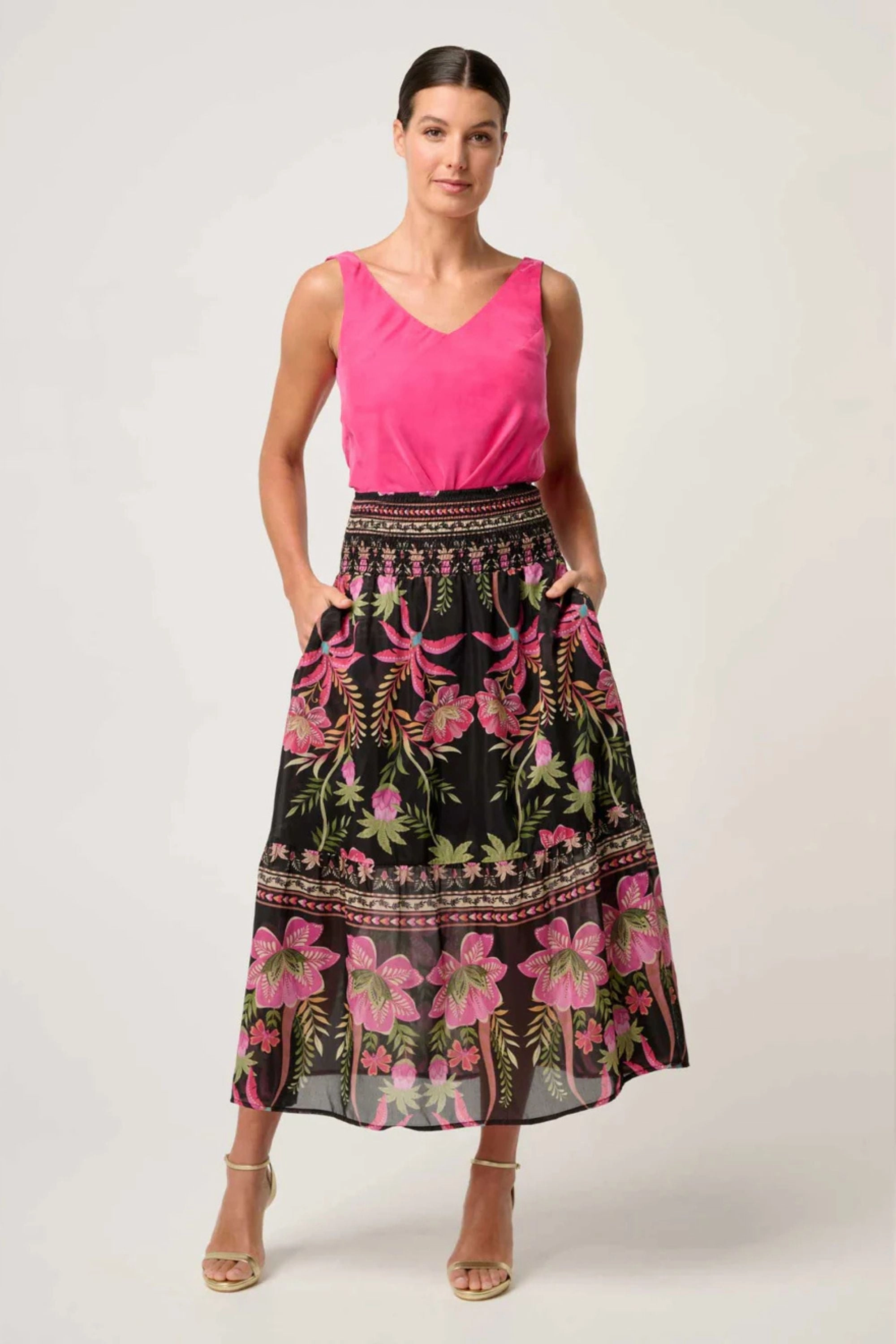 CORDELIA COTTON SILK SKIRT - OW61902 Hand Stitched Non Irritating Seams