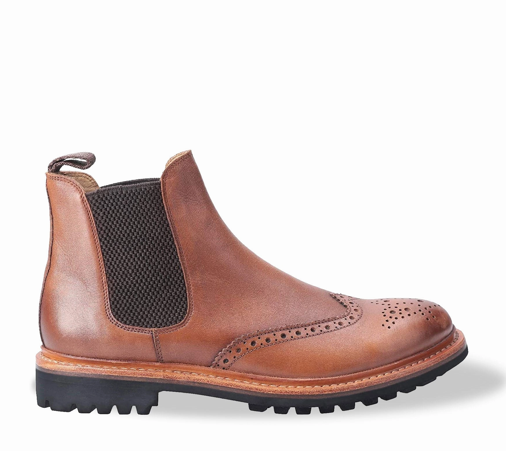 Shock Absorbing Daily Walks Cotswold Siddington Commando Brogue Chelsea Boots