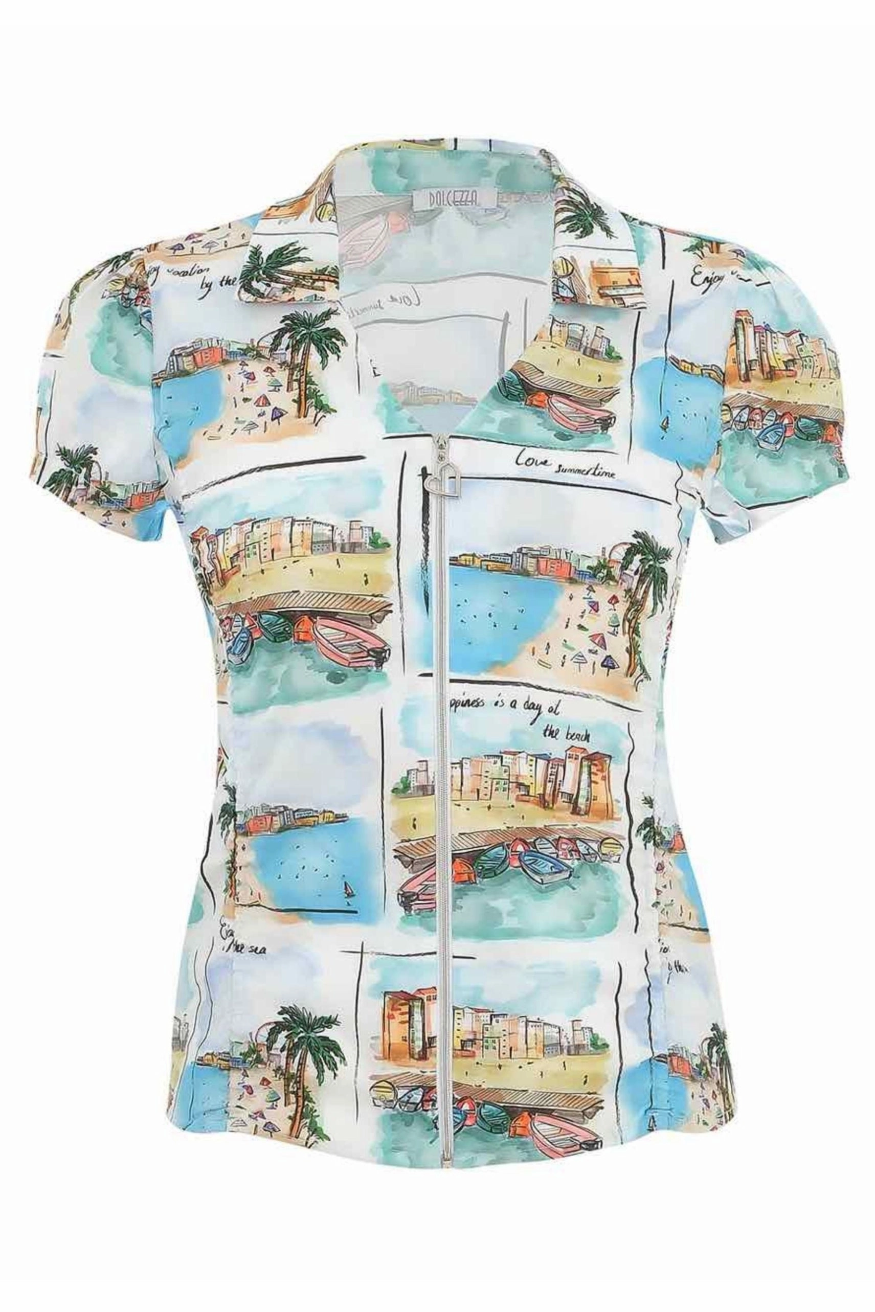 Reinforced Hems Rooftop Bar ZIP THRU SHIRT - 25113DC