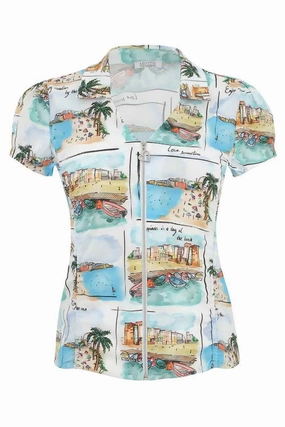 Tear Resistant Reinforcement Lightweight Construction ZIP THRU SHIRT - 25113DC