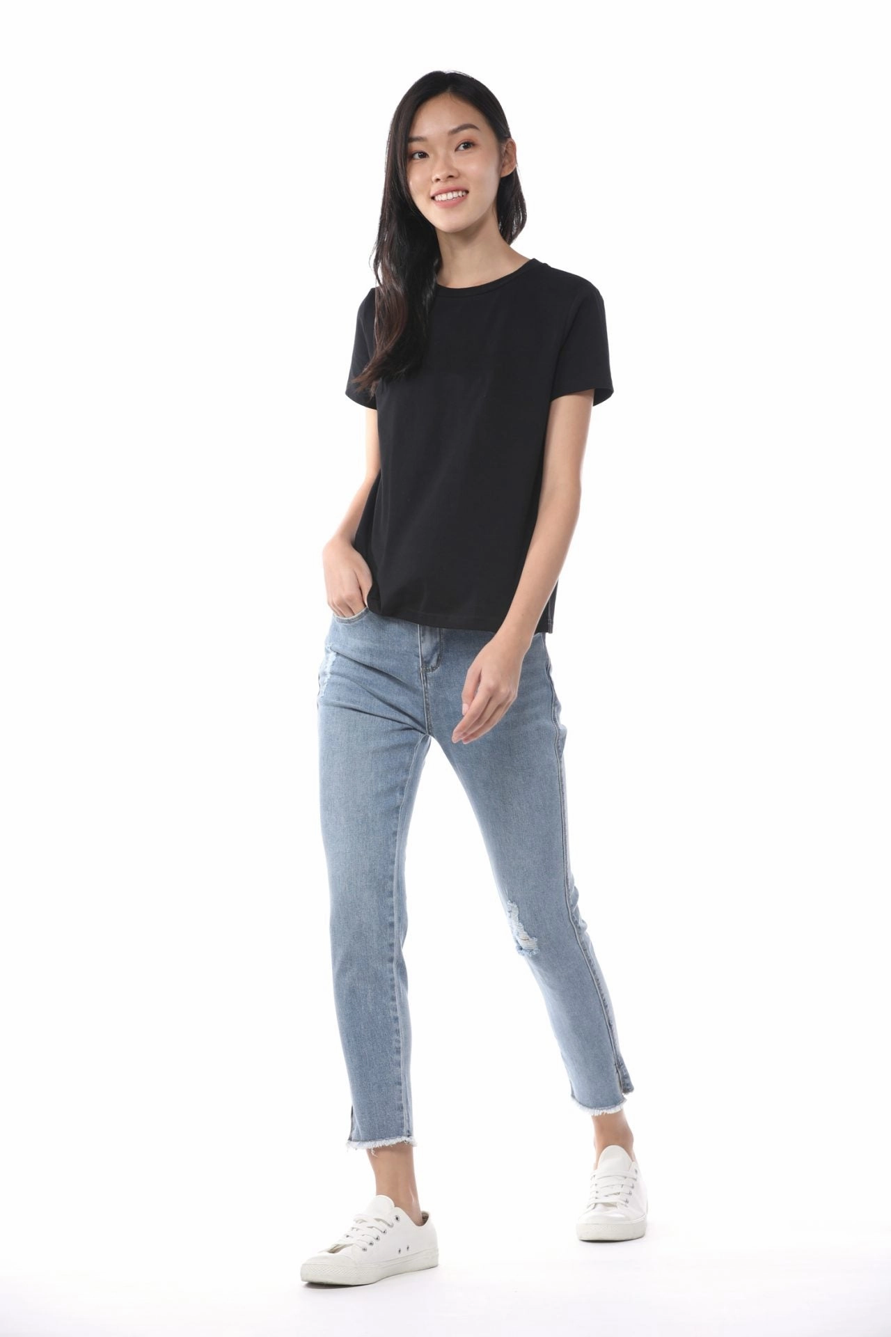 FlexibleCollarOptions Cotton Crew Neck Tee