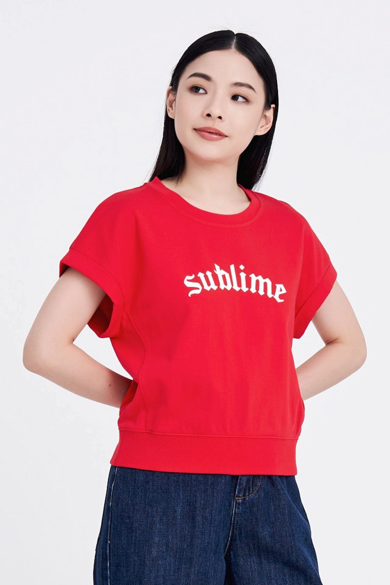 Retro Style Comfy Fit Wear Cotton Graphic Rib Hem Tee [AT]