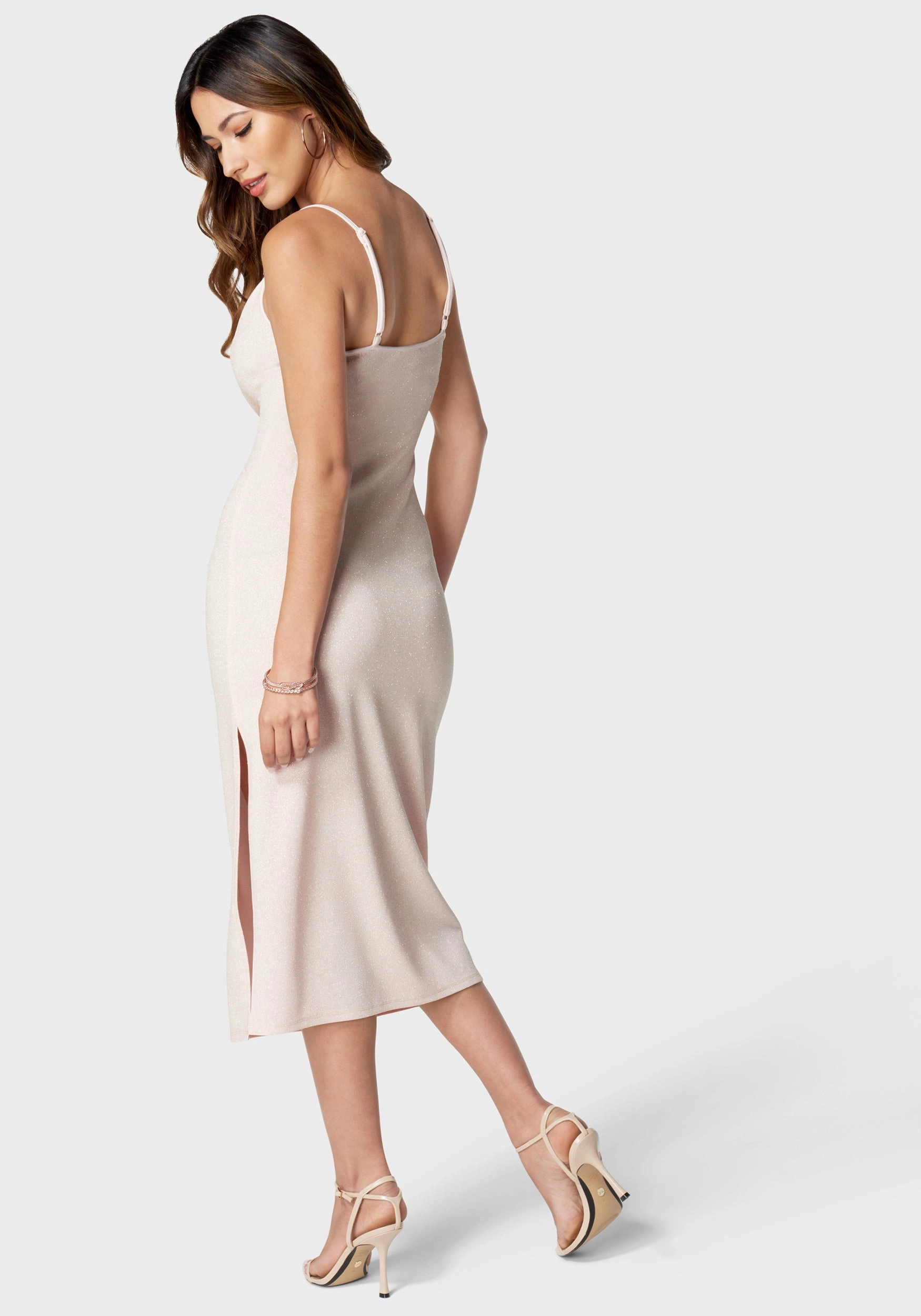Cowl Neck Shine Midi Dress Smart Shape