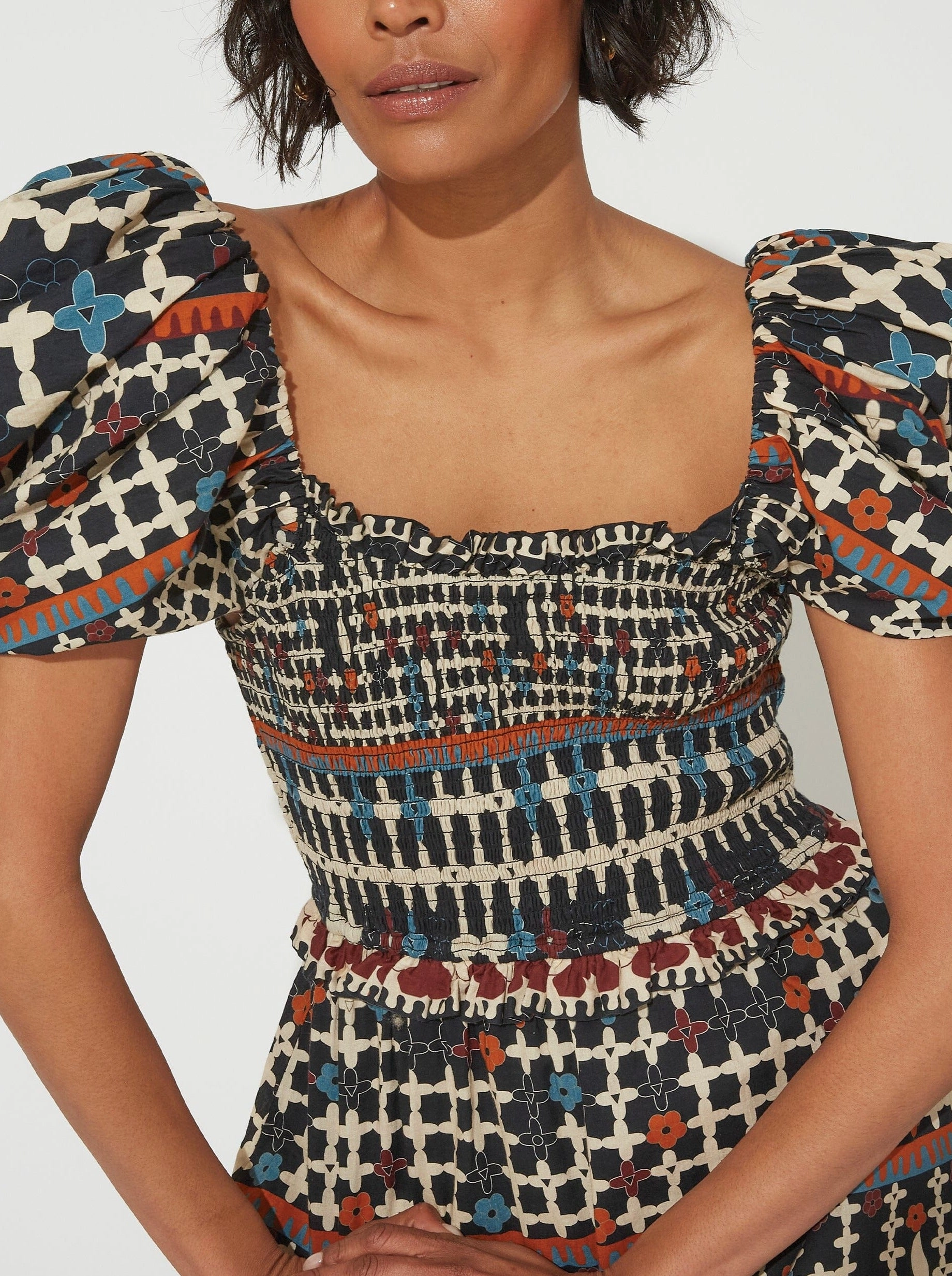 Fay Maxi Dress - Deco Retro Detail Feminine Charm