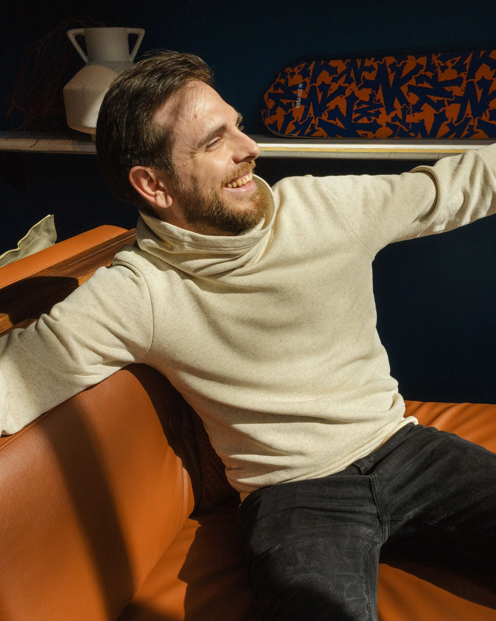 Trendy Fit Casual HEMP FUNNELNECK / ECRU