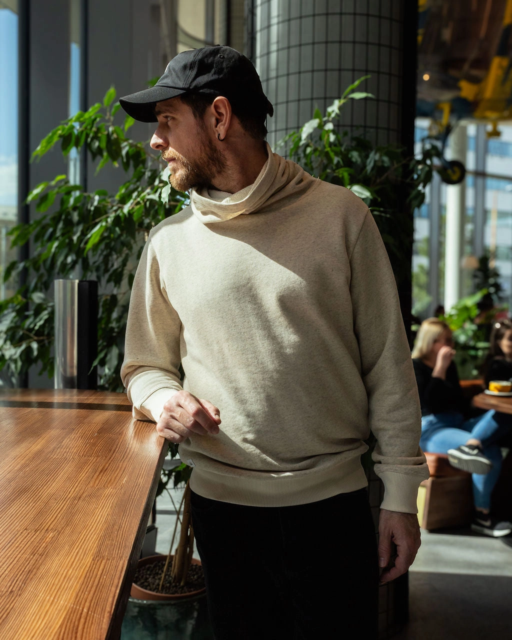 scarf accents Anti Odor HEMP FUNNELNECK / ECRU