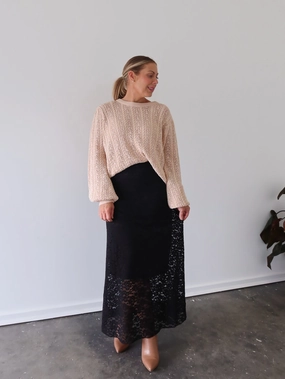 Ellie Skirt - Black Shirred Back