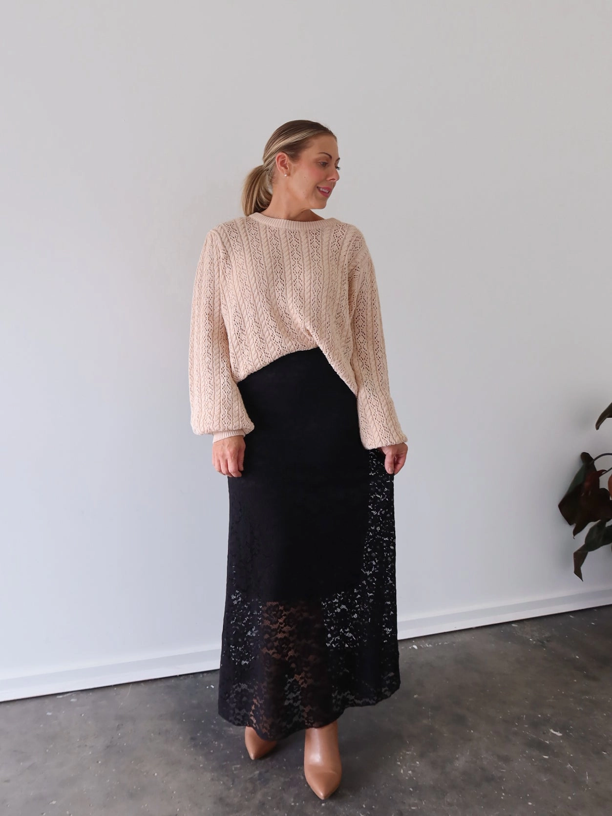 Ellie Skirt - Black Shirred Back