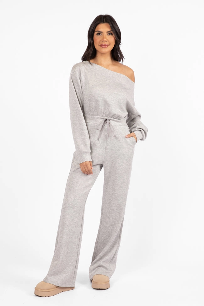 Wear It Out Heather Grey Boat Neck Jumpsuit FINAL SALE Premium Quality Cool Undertone