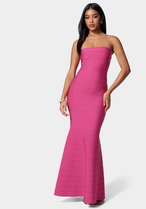 Luxe Bandage Strapless Gown Soft Tone