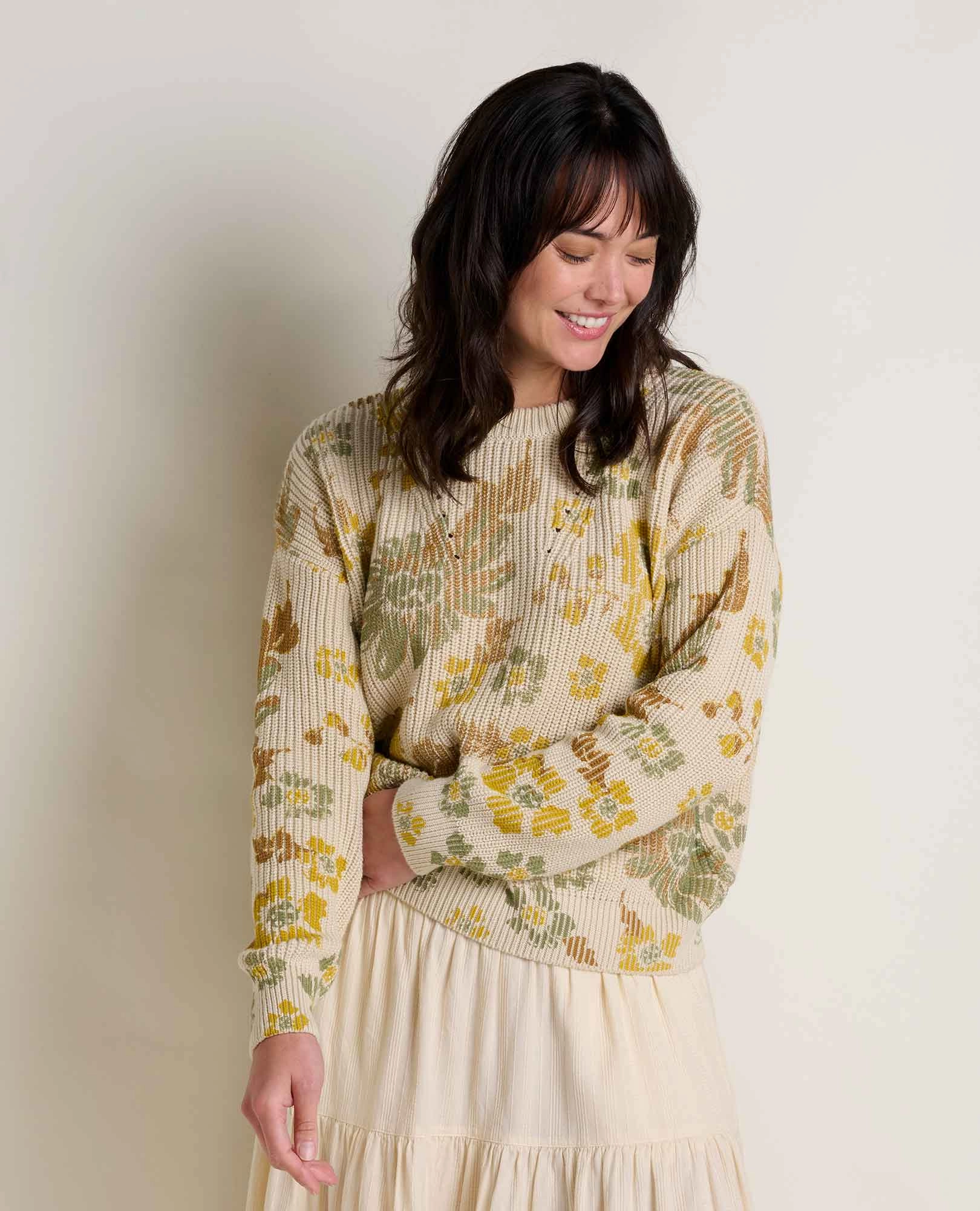 Bianca Pattern Crew Sweater Breathable Waistband Casual Comfort Wear