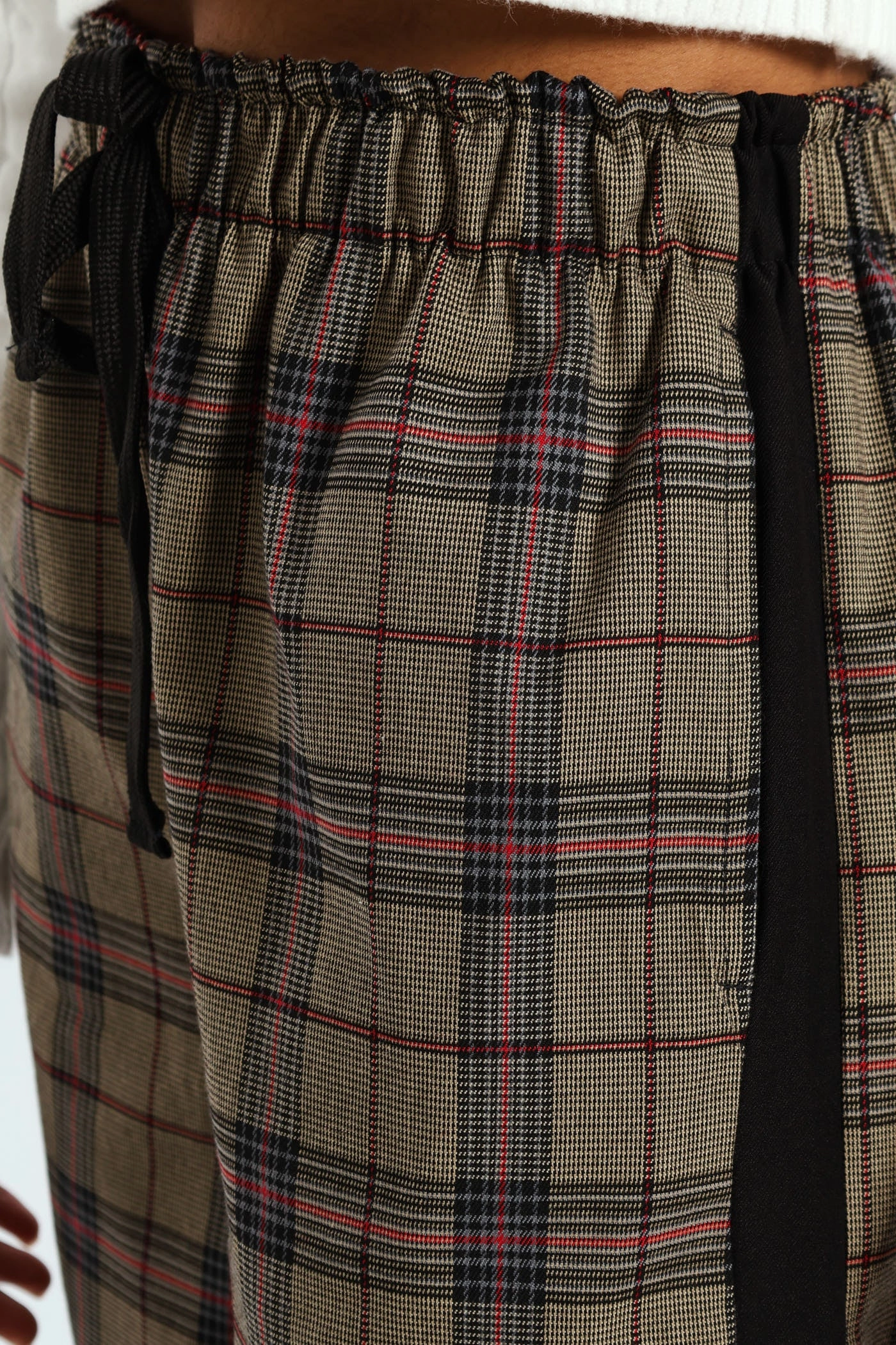 Layered Style Check Side Stripe Trouser - Neutral