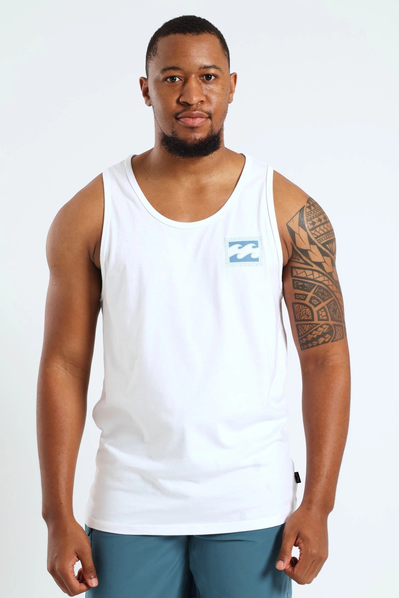 Crayon Wave Sleeveless Tee - White Active Wear Daily Trend Look
