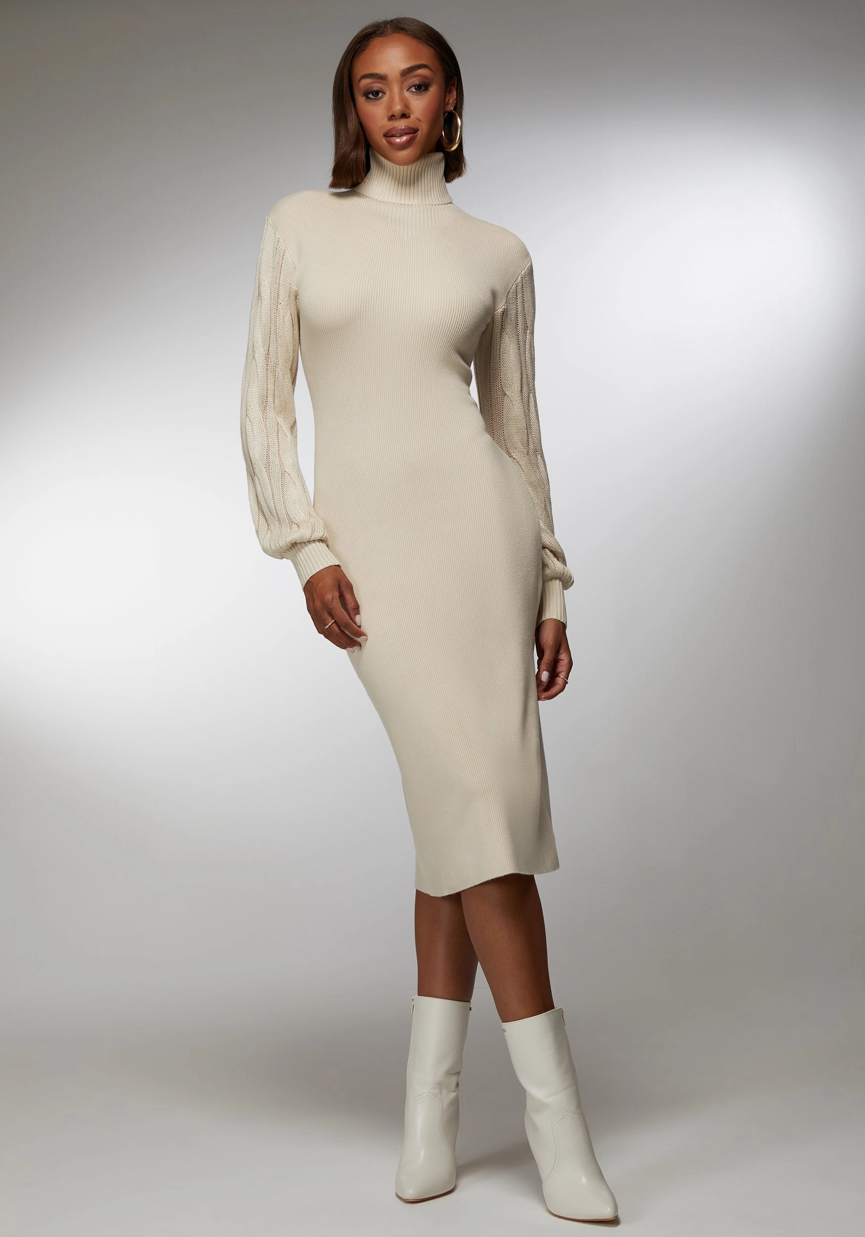 Midi Sweater Dress Harmonious Layers Stylish Choice