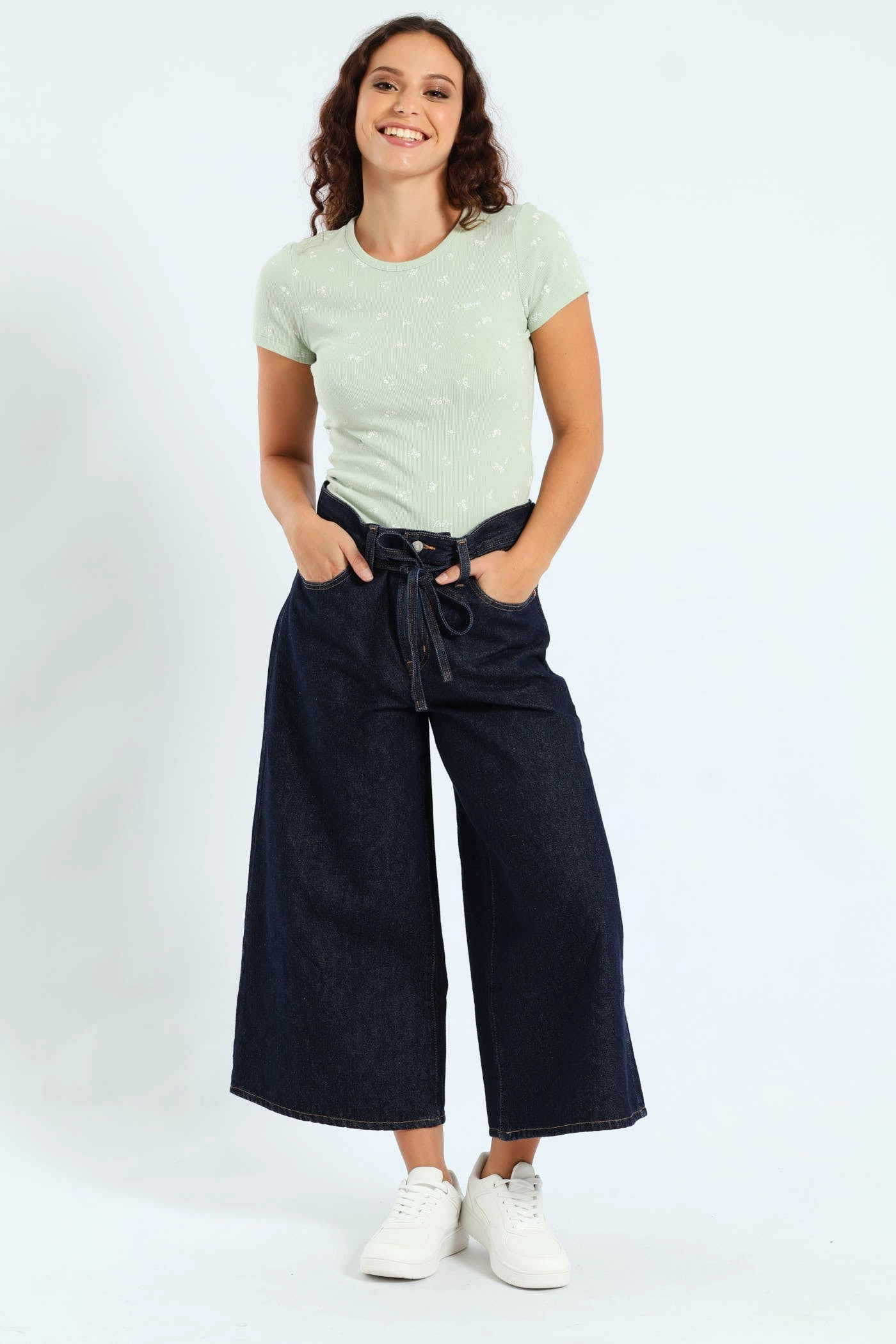 Cozy Comfort Culotte Pants - Dark Wash