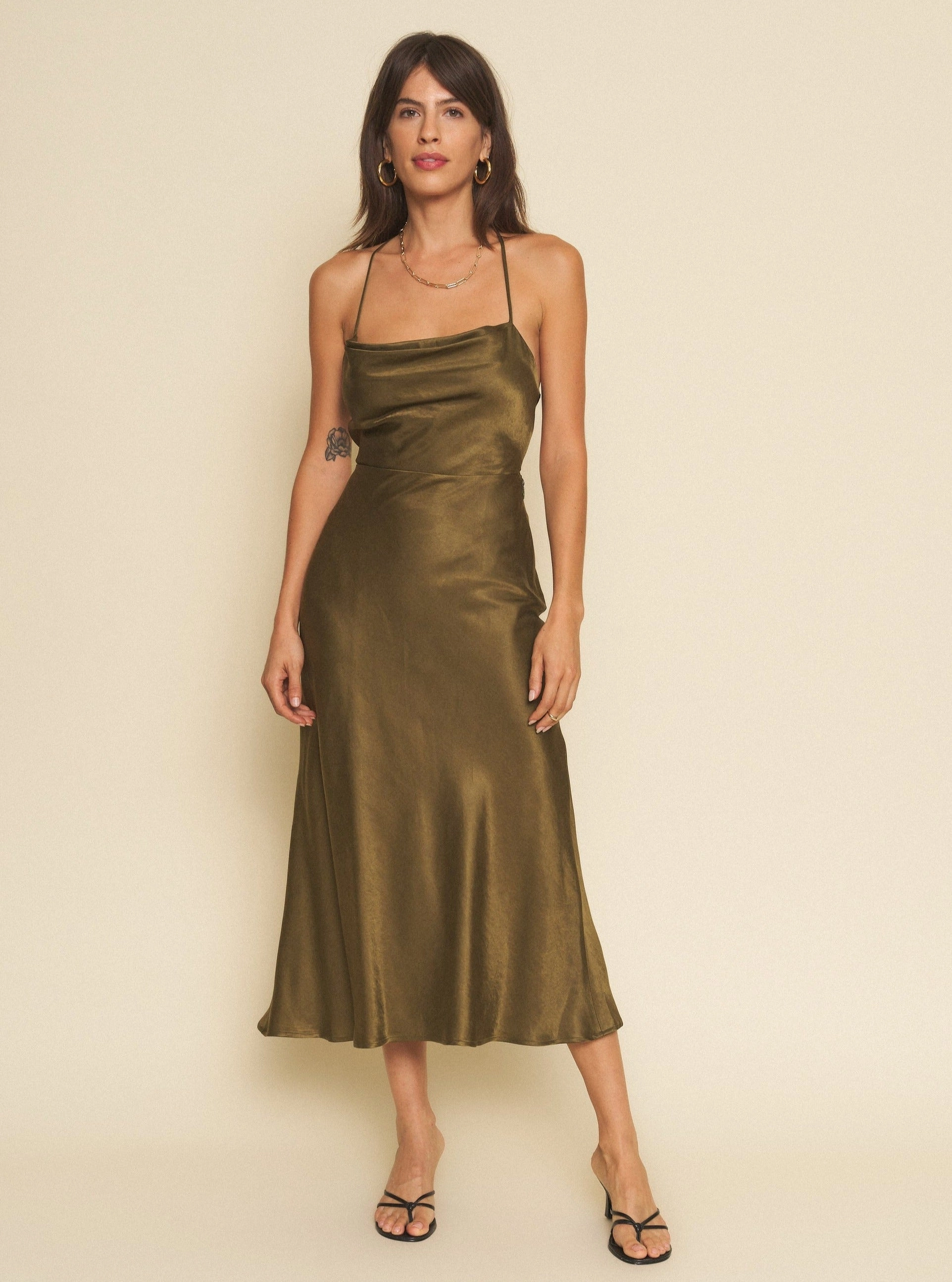 Versatile Comfort Wear Classic-style Camille Dress - Hunter