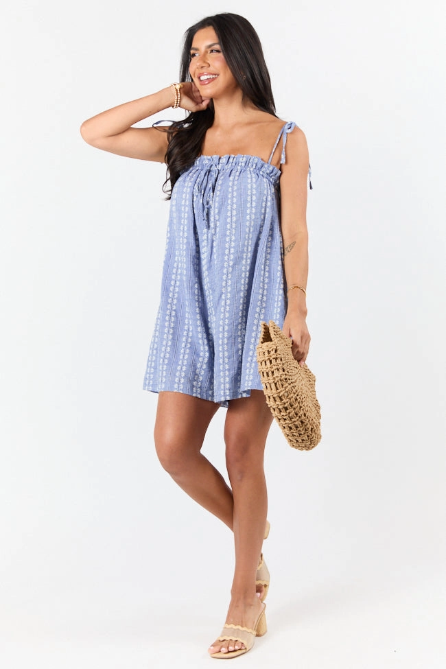 Following Along Blue Chambray Print Romper FINAL SALE Bold Look