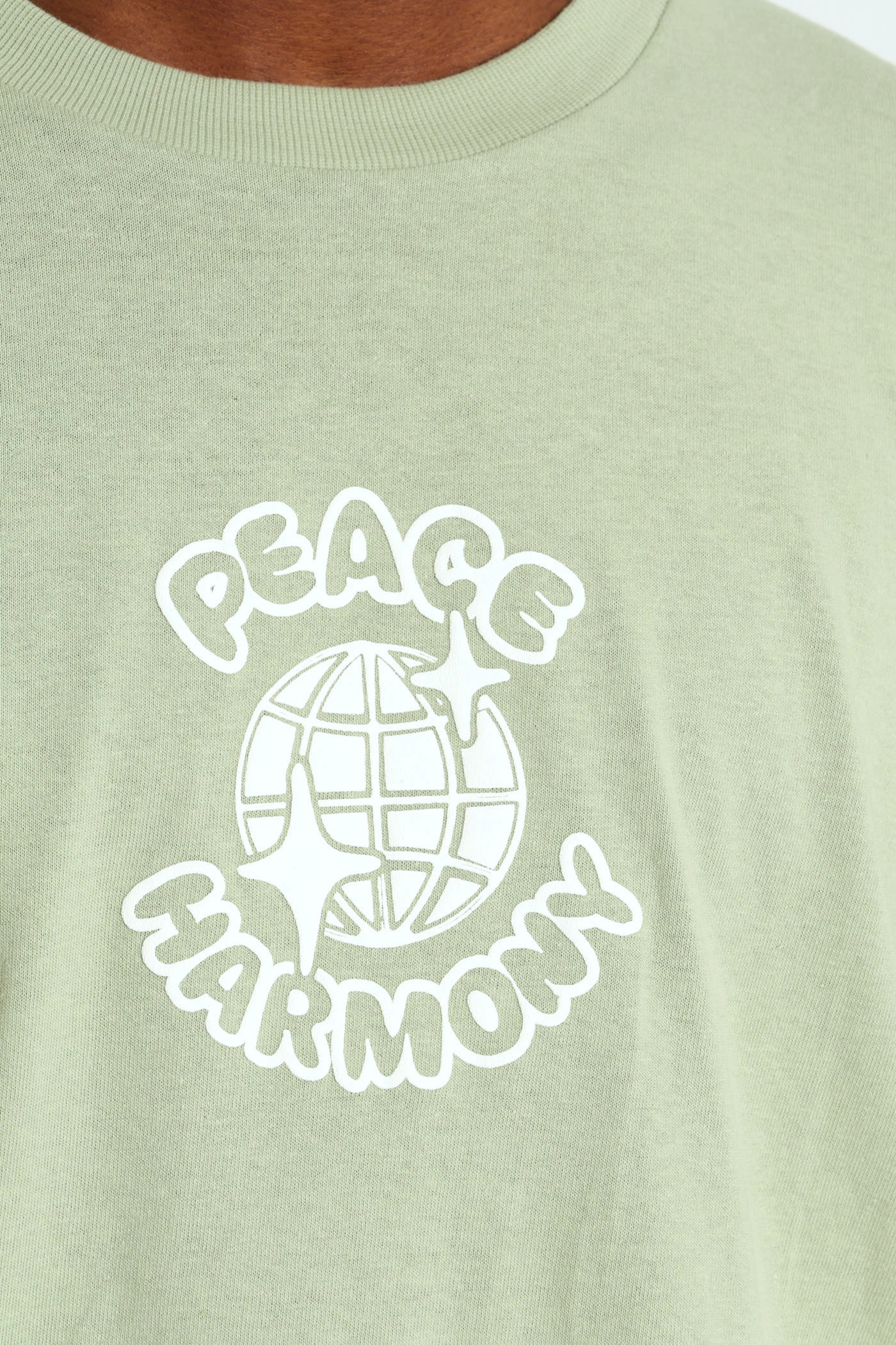 Smart Fashion Oversized Peace Printed Tee - Sage