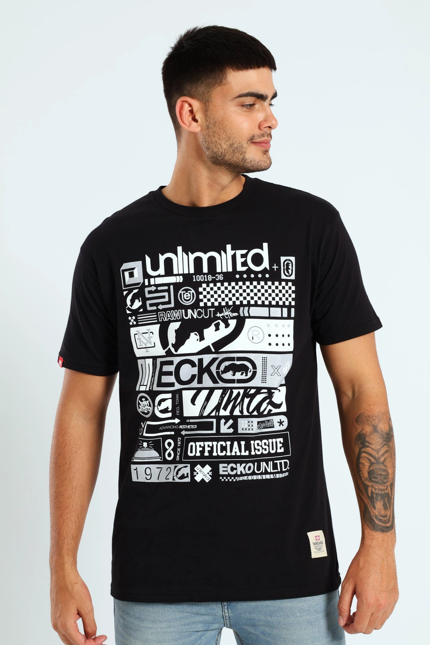 Trendy Vibes Smart Casual Unlimited Stacked Tee - Black