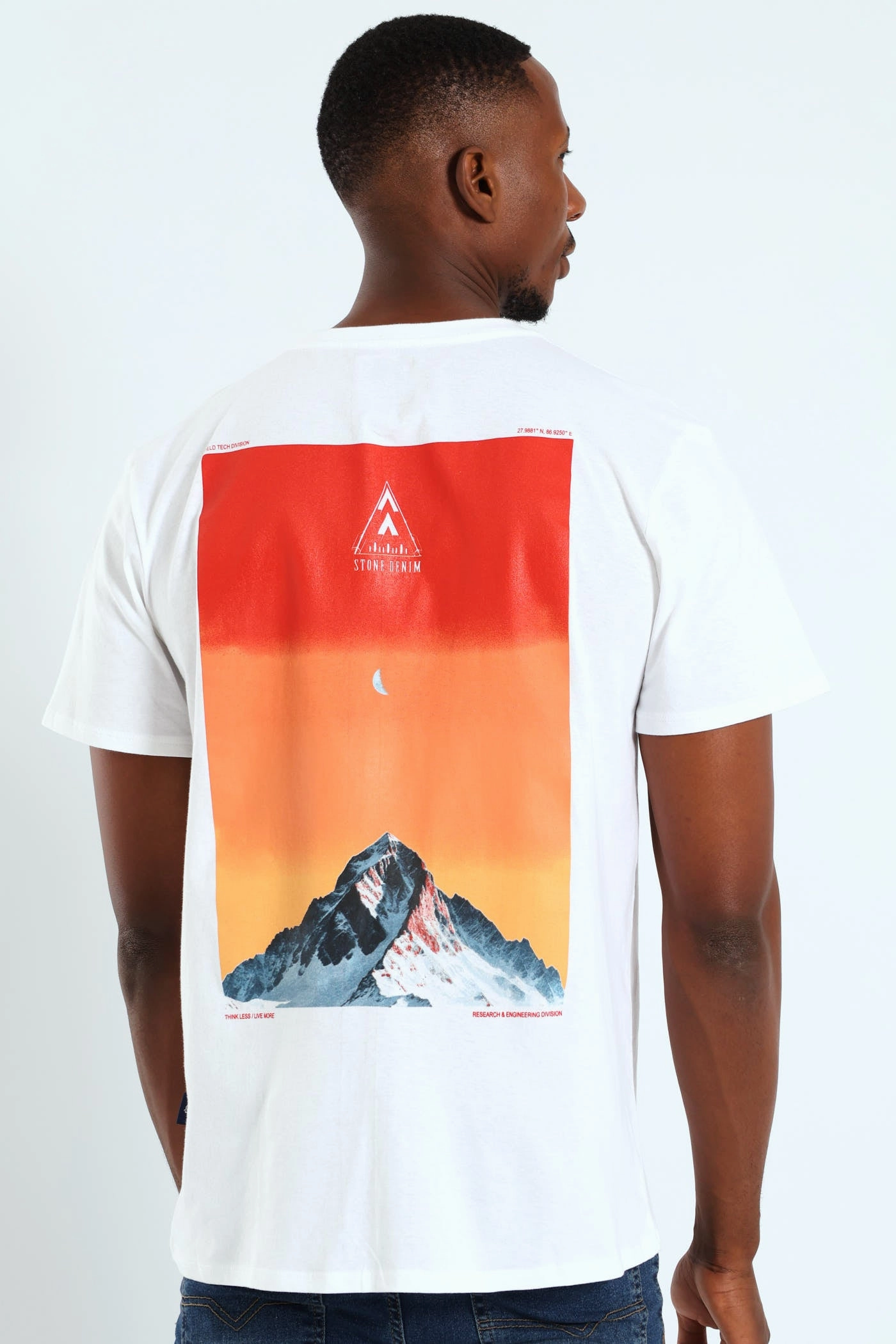 Mount Sunrise Photo Front & Back Print Tee - White Bold Style