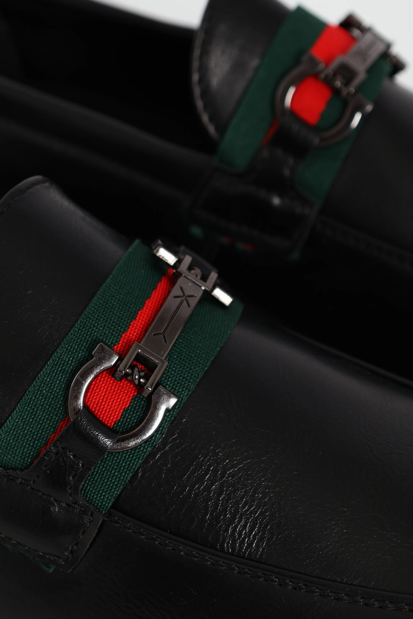 Tape & Trim Upper Detail Slip On Formal Shoe  - Black Soft Roll High-Quality Fit