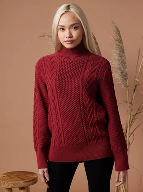 Comfy Layering Chilly Ready Dallas Sweater - Ruby