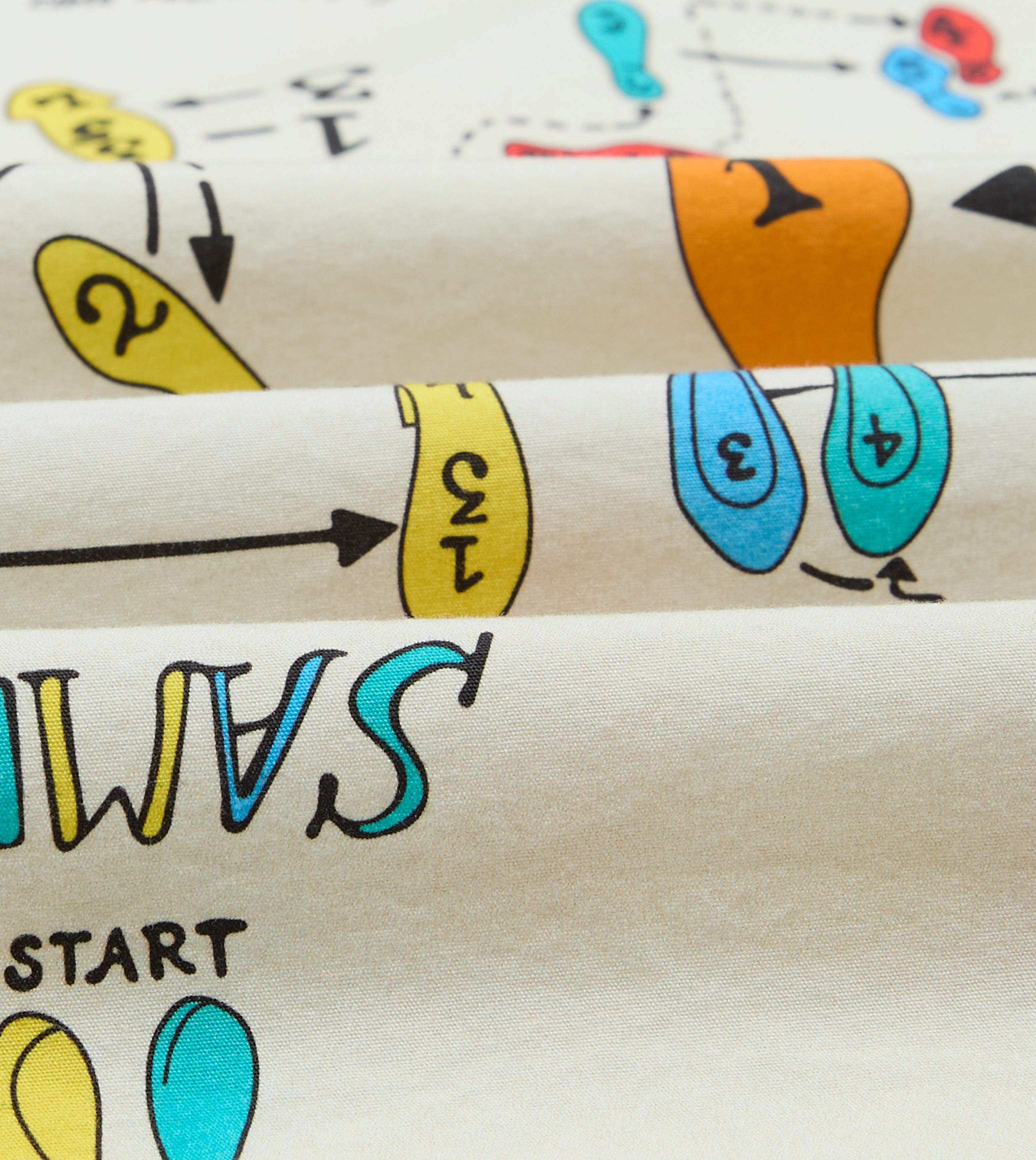 Patterned Texture Pastel Shade Dance Steps Print Cotton Camp Collar Short Sleeve Shirt