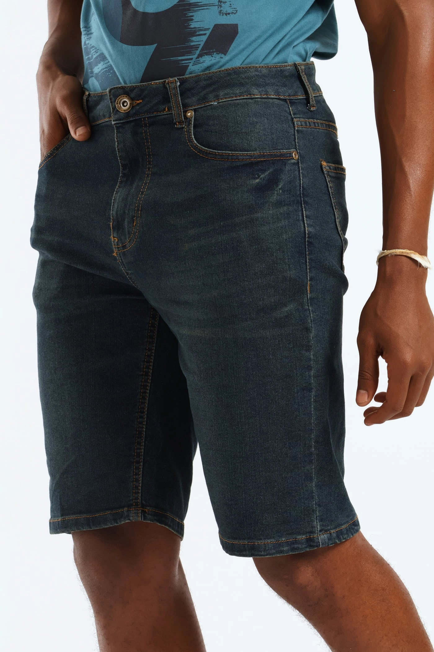 Dark Tint Denim Short - Dark Wash Low Profile Waistband Reflective details Quick Wear