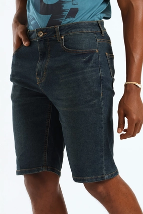 Dark Tint Denim Short - Dark Wash Low Profile Waistband Reflective details Quick Wear