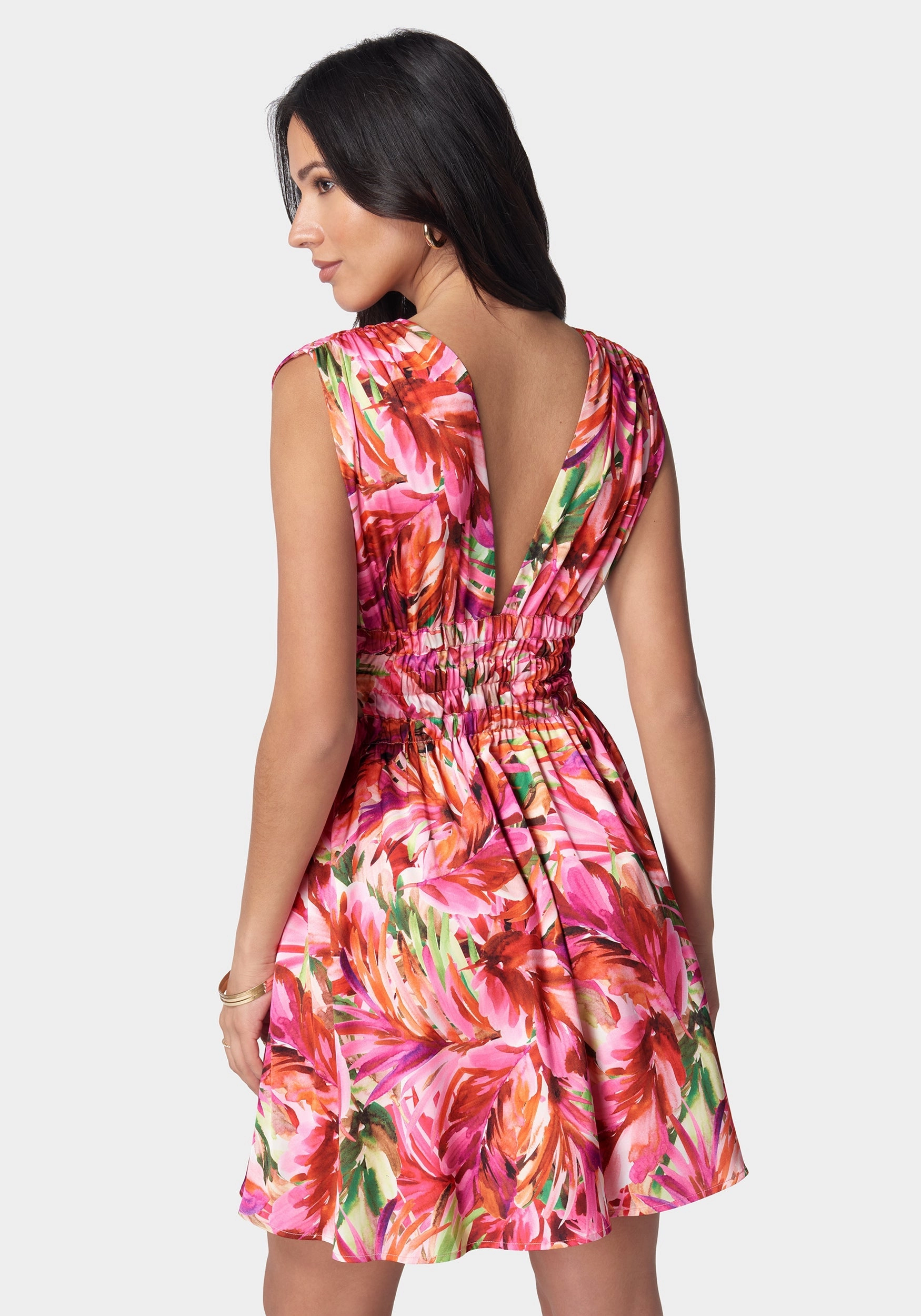 Elastic Waist Skater Dress Cotton Skin Travel Essential