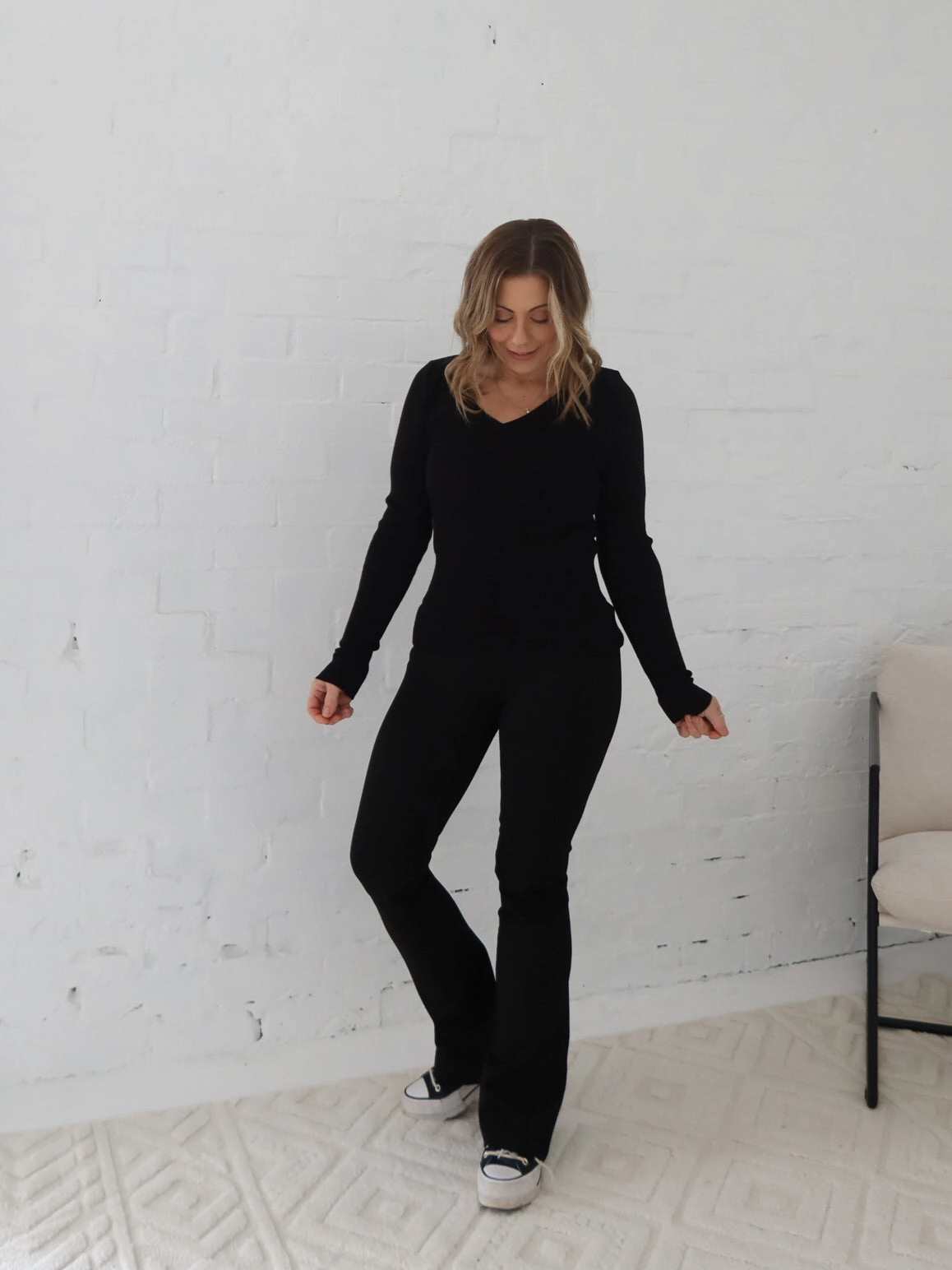 Dawson Knit Top - Black Shampoo