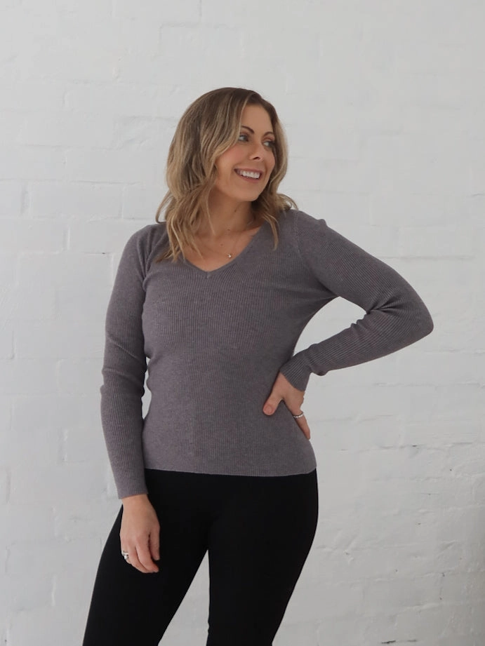 Scarved Dry - Cleanable Dawson Knit Top - Grey