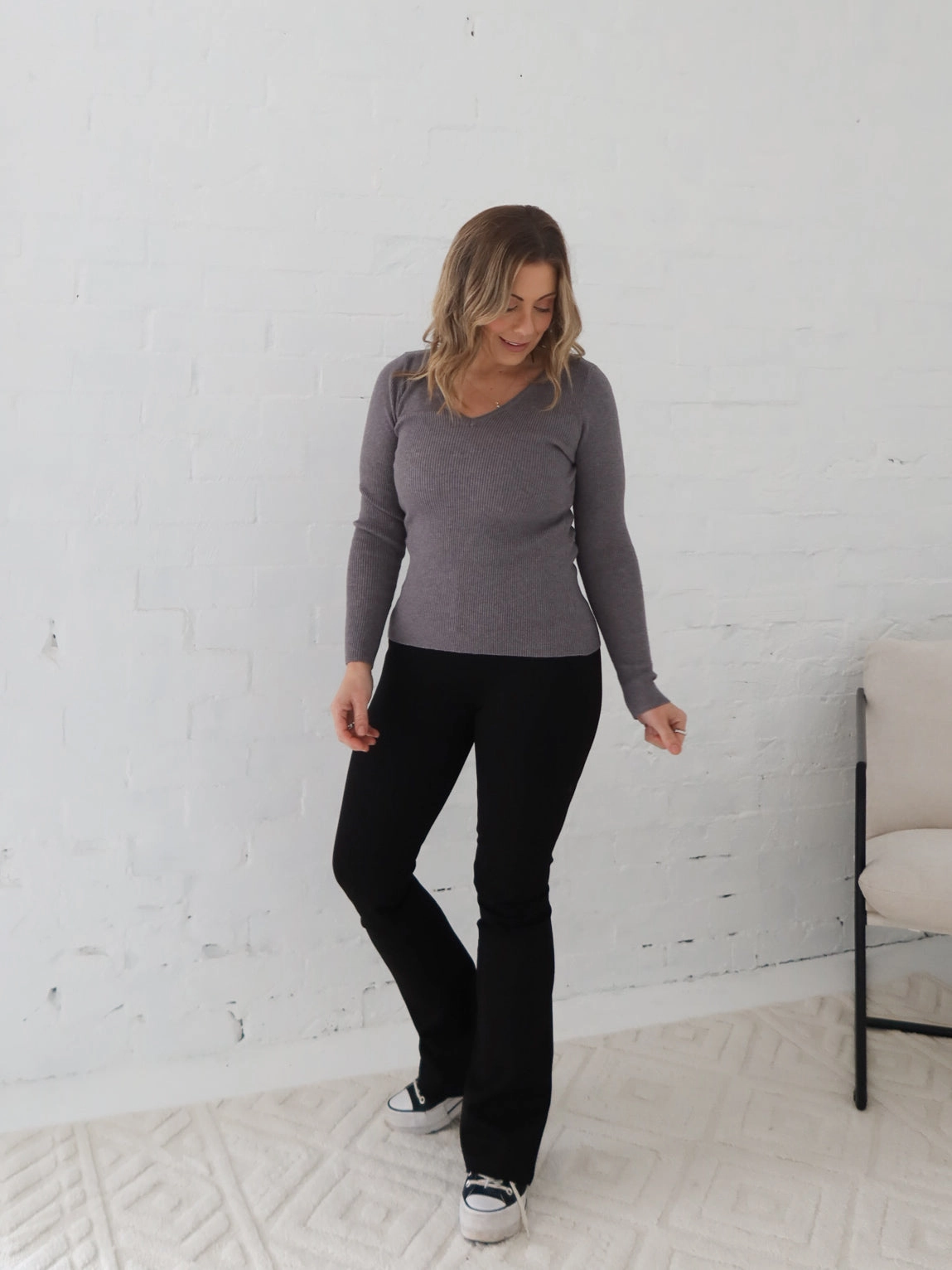 Dawson Knit Top - Grey Movie medium - quality