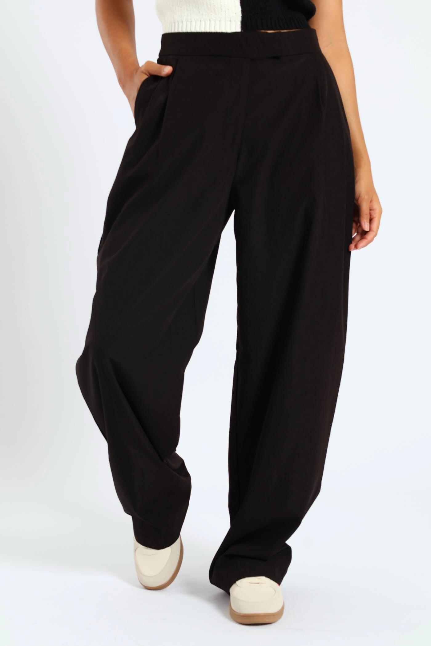 Cool Comfort Smart Baggy Pleated Trouser - Black