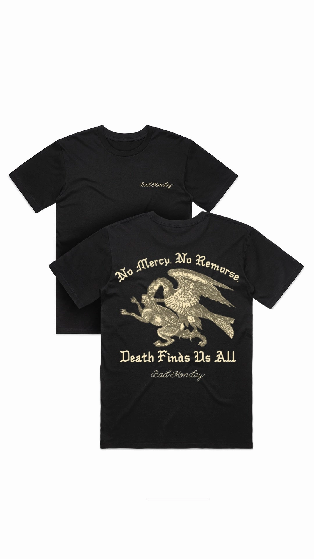 Death Finds Us All Tee Convertible Design Reversible design