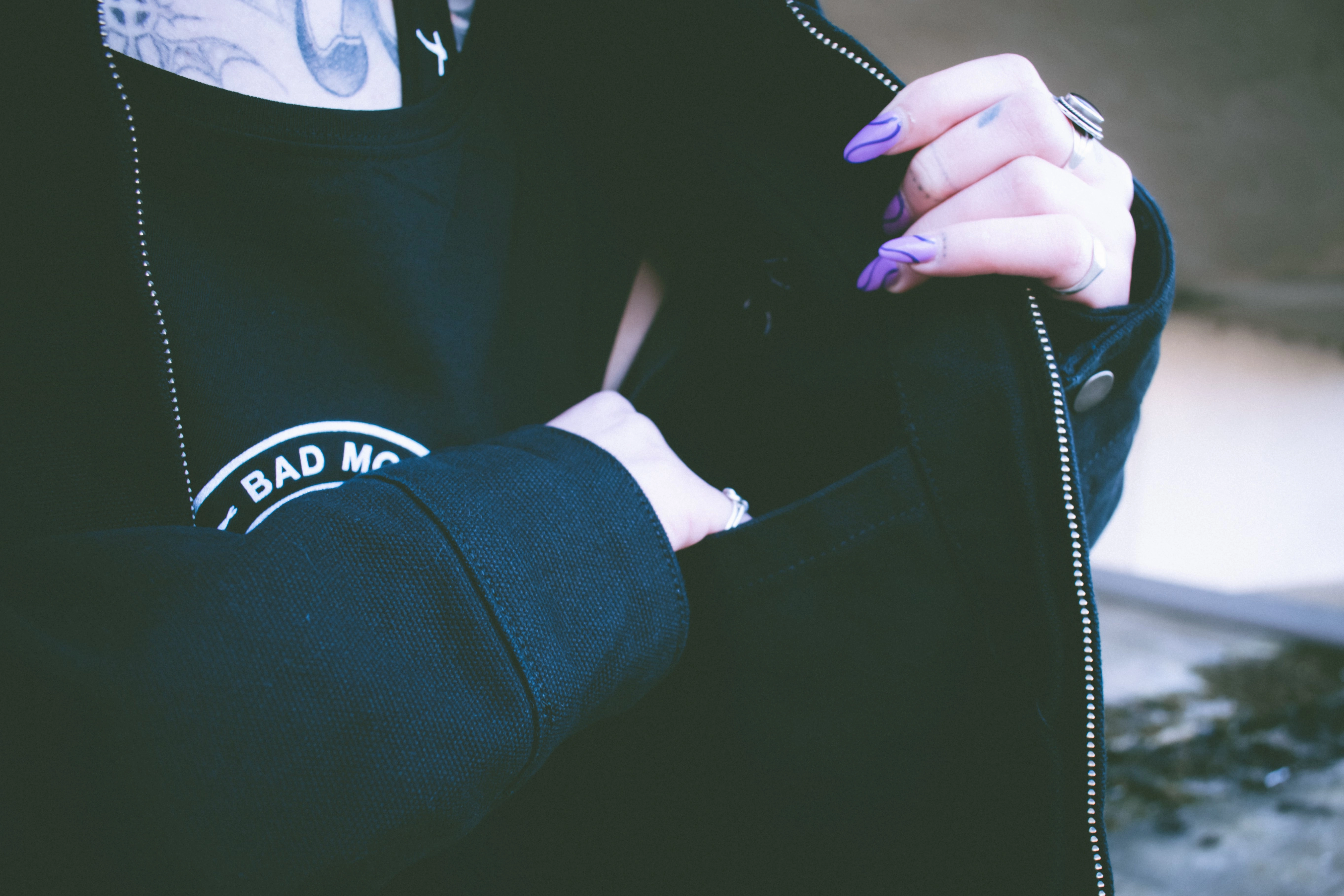 Death Moth Canvas Jacket Black Secure Chest Pocket