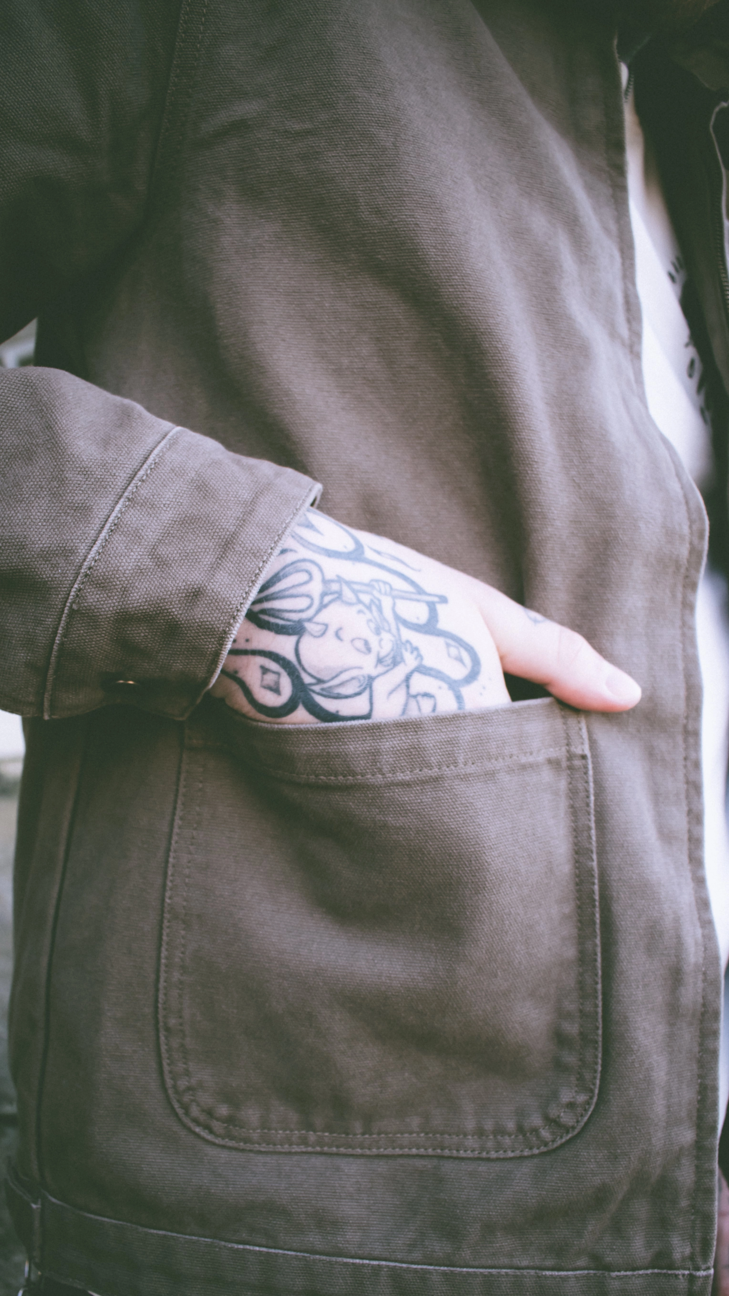 Death Moth Canvas Jacket Walnut Relaxed Daily Style