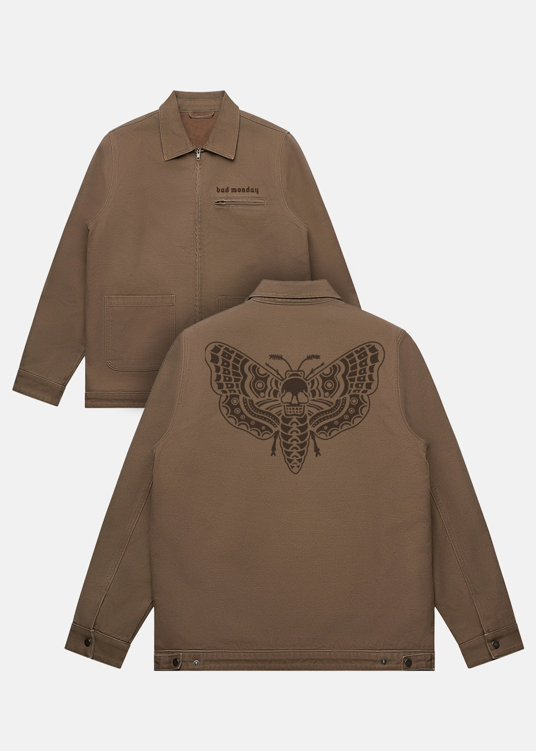 Magnetic Closure Death Moth Canvas Jacket Walnut
