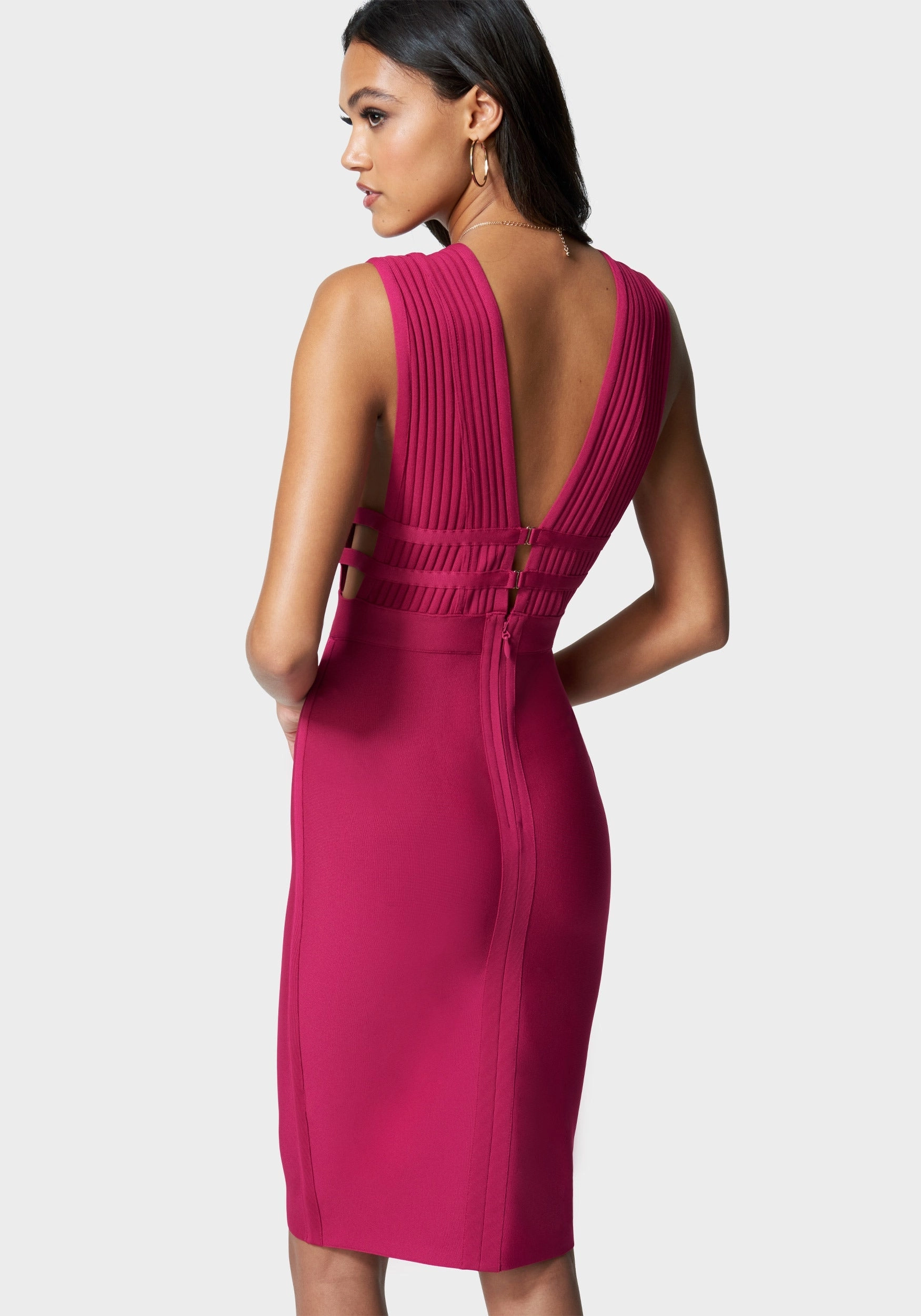 Daily Favorite Fashion Look Plunge Neck Bandage Dress