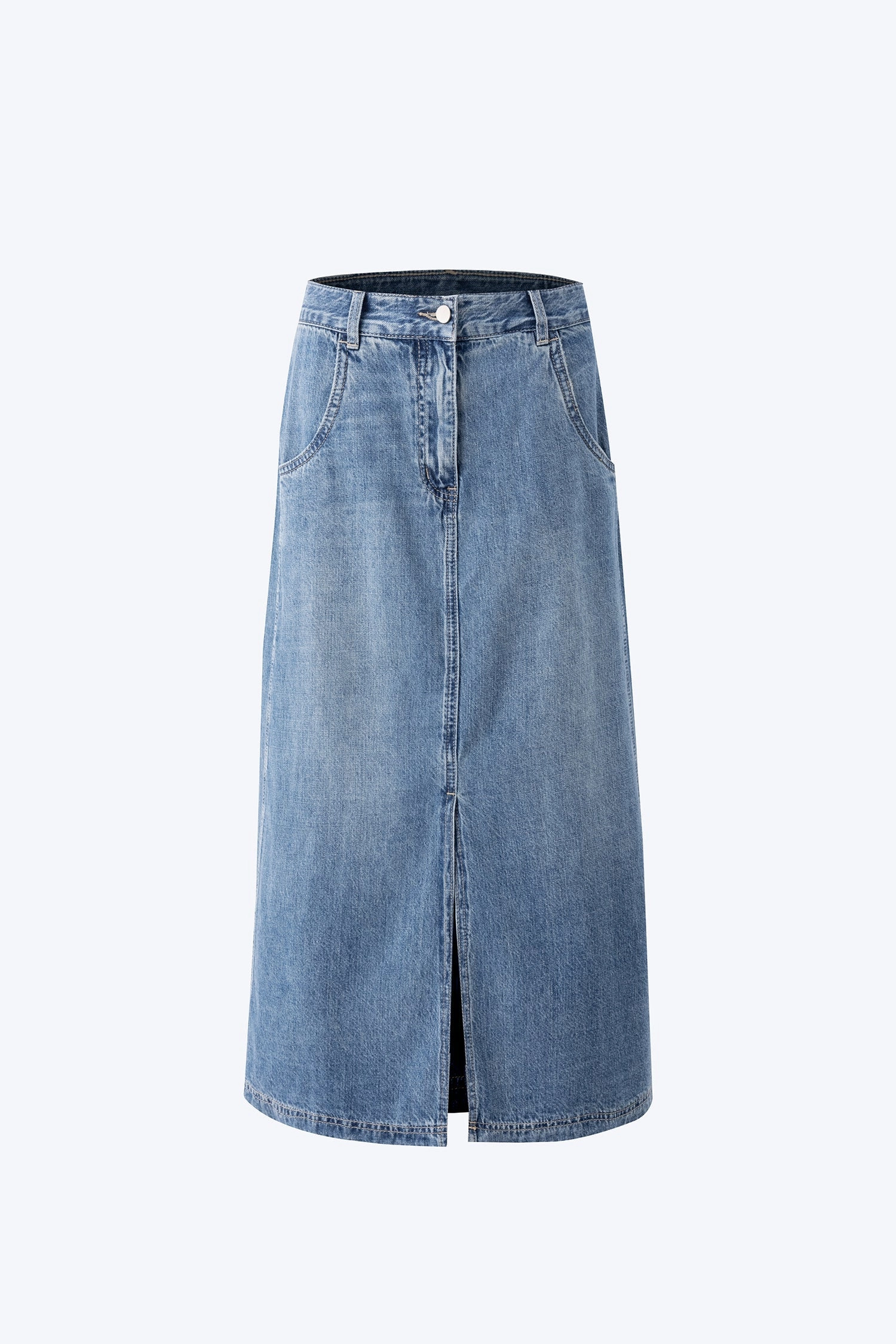 Water Repellent City Tones Denim A-Line Skirt - Denim