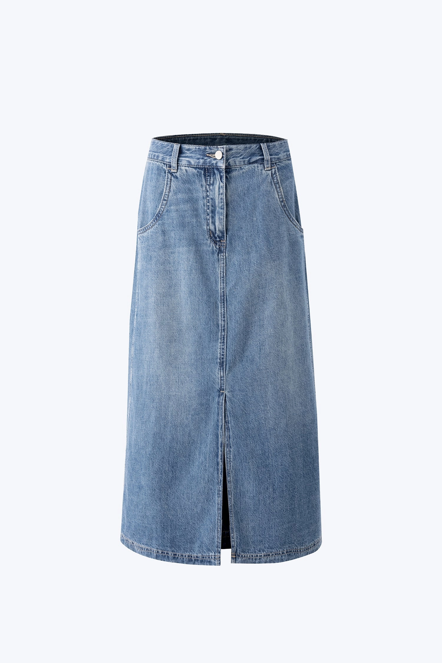 Denim A-Line Skirt - Denim Polished Fit Double Layer Construction