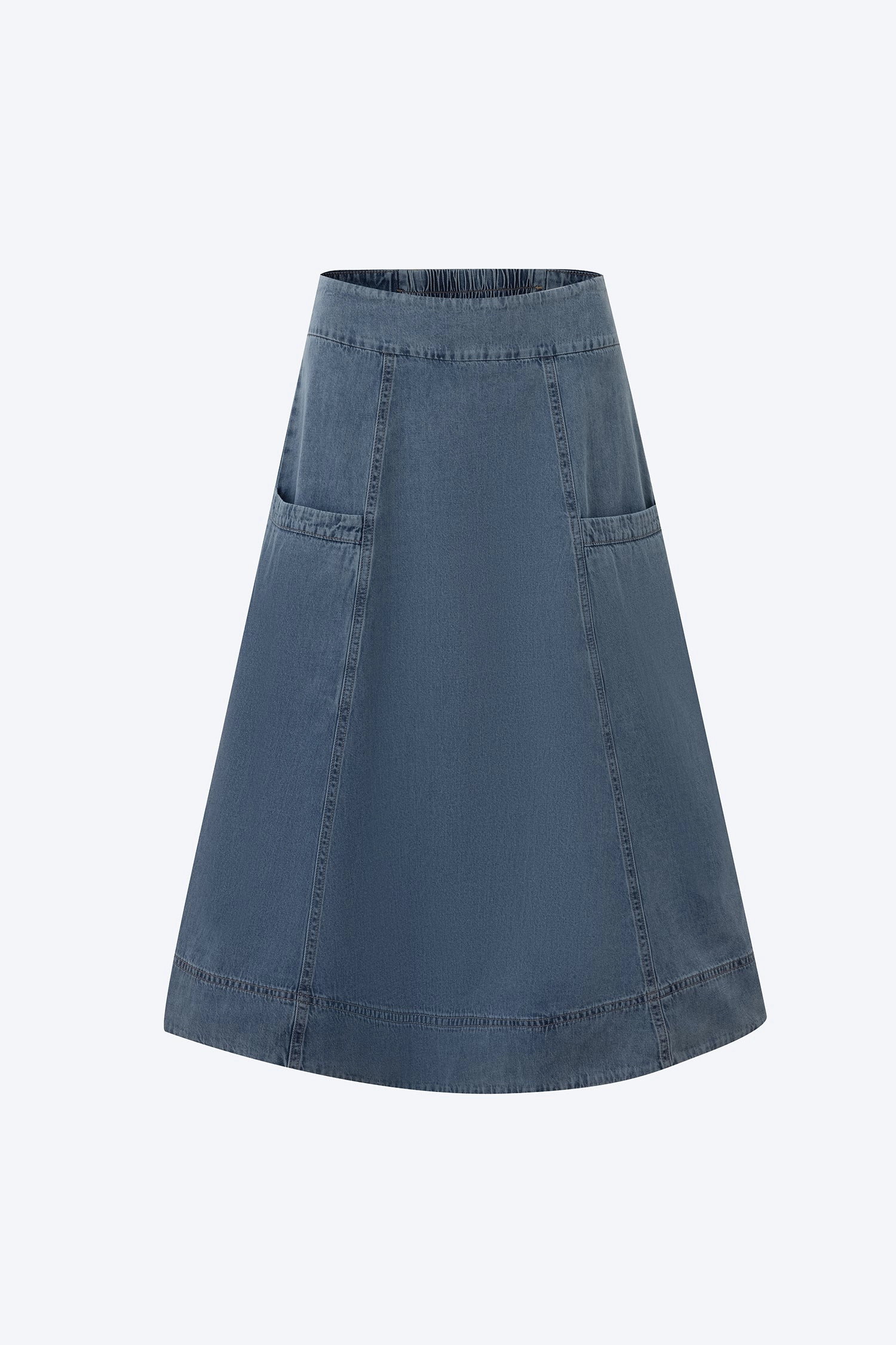 Smooth Feel Relax Outfit Denim Circular Skirt - Denim