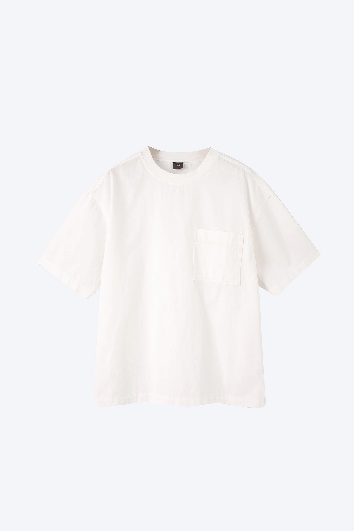 Comfy Style ThermalRegulating Denim Oversized Patch Pocket Tee - White