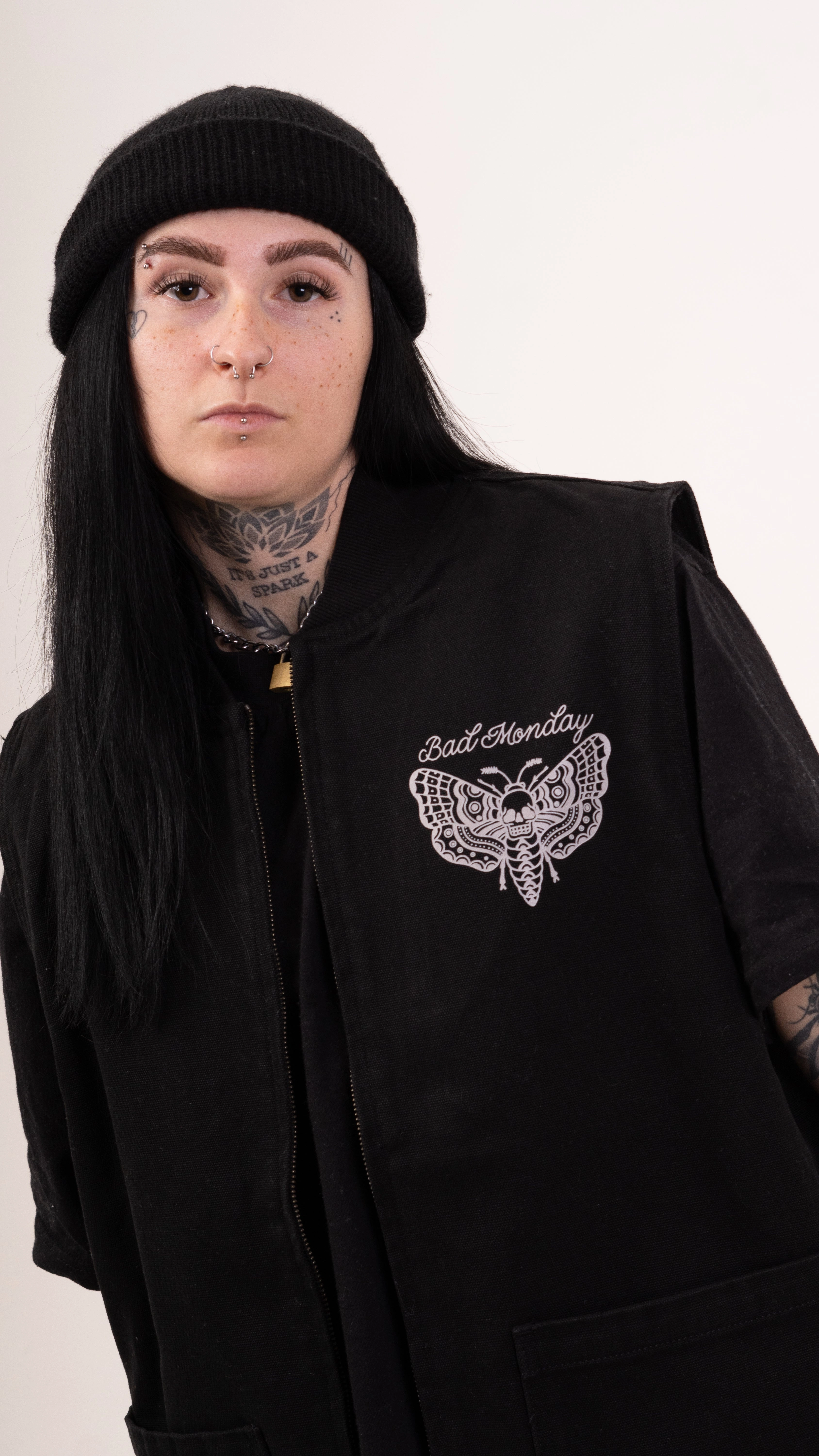 Trendy Must Have Anti Pilling DM Canvas Vest Jacket Black